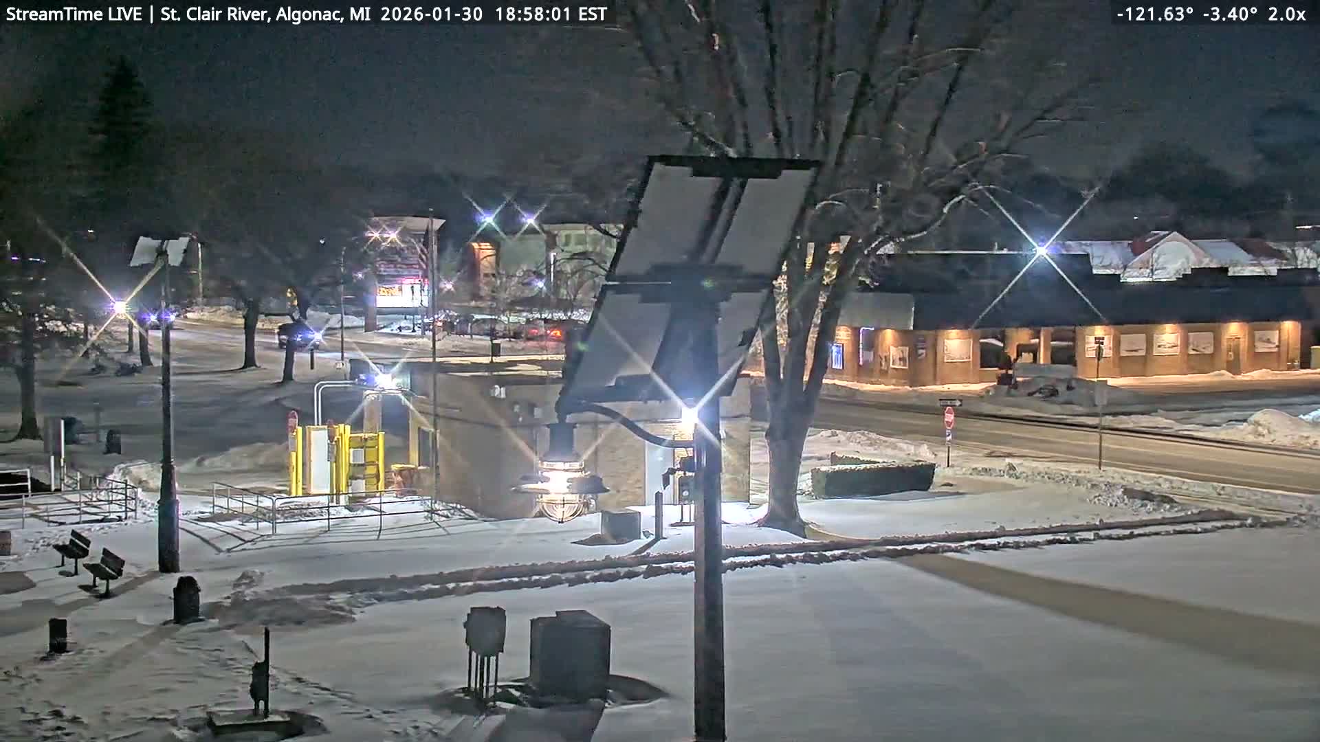 Algonac Village & St. Clair River & USA - Canada Border View Live Cam - Algonac, St. Clair, Michigan, USA