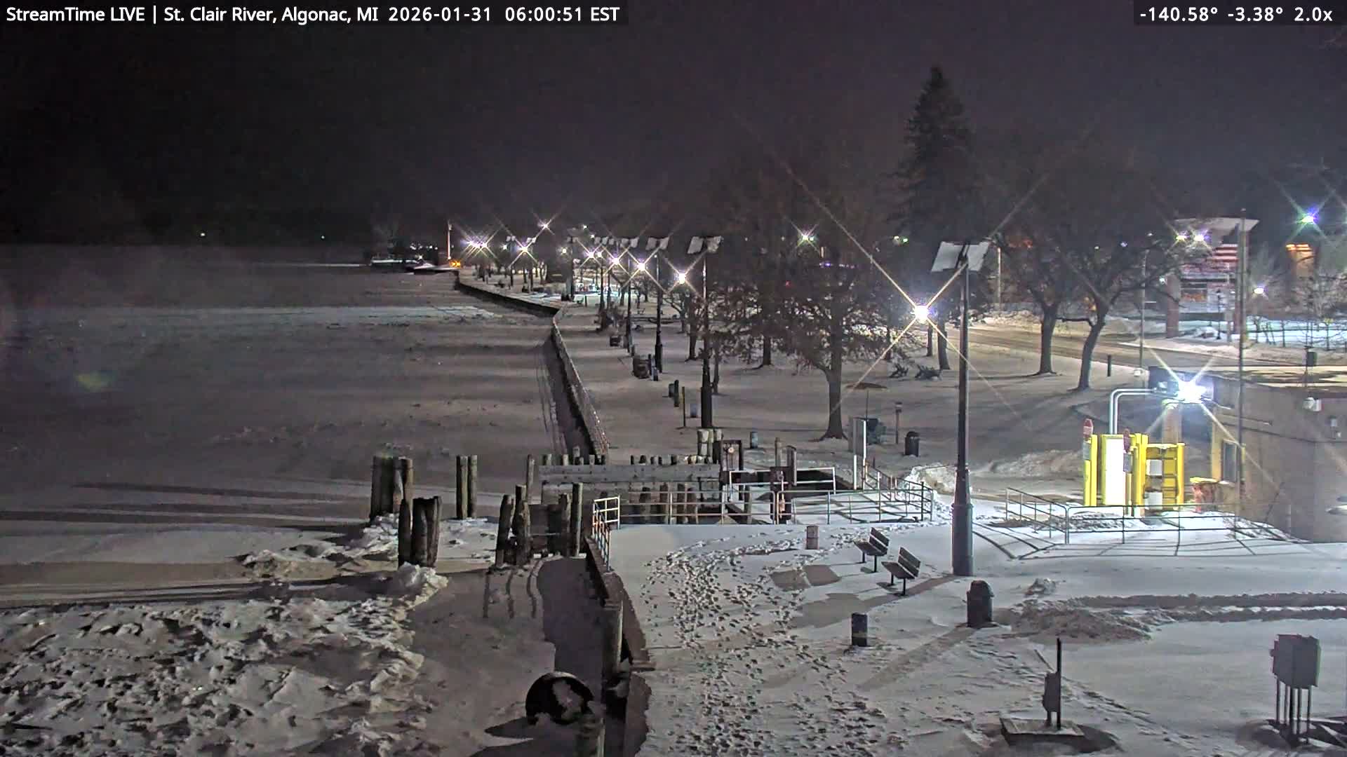 Algonac Village & St. Clair River & USA - Canada Border View Live Cam - Algonac, St. Clair, Michigan, USA