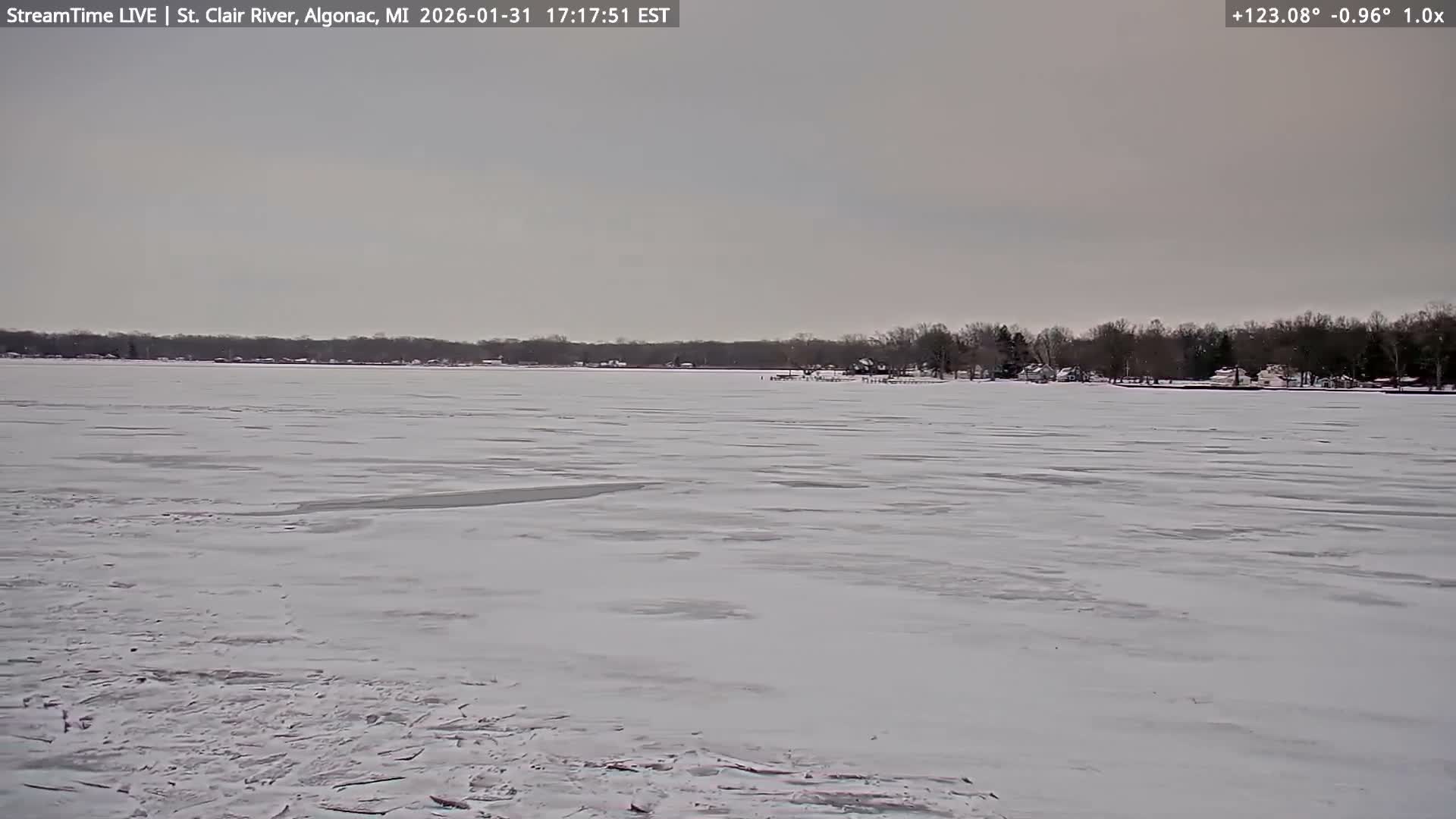 Algonac Village & St. Clair River & USA - Canada Border View Live Cam - Algonac, St. Clair, Michigan, USA