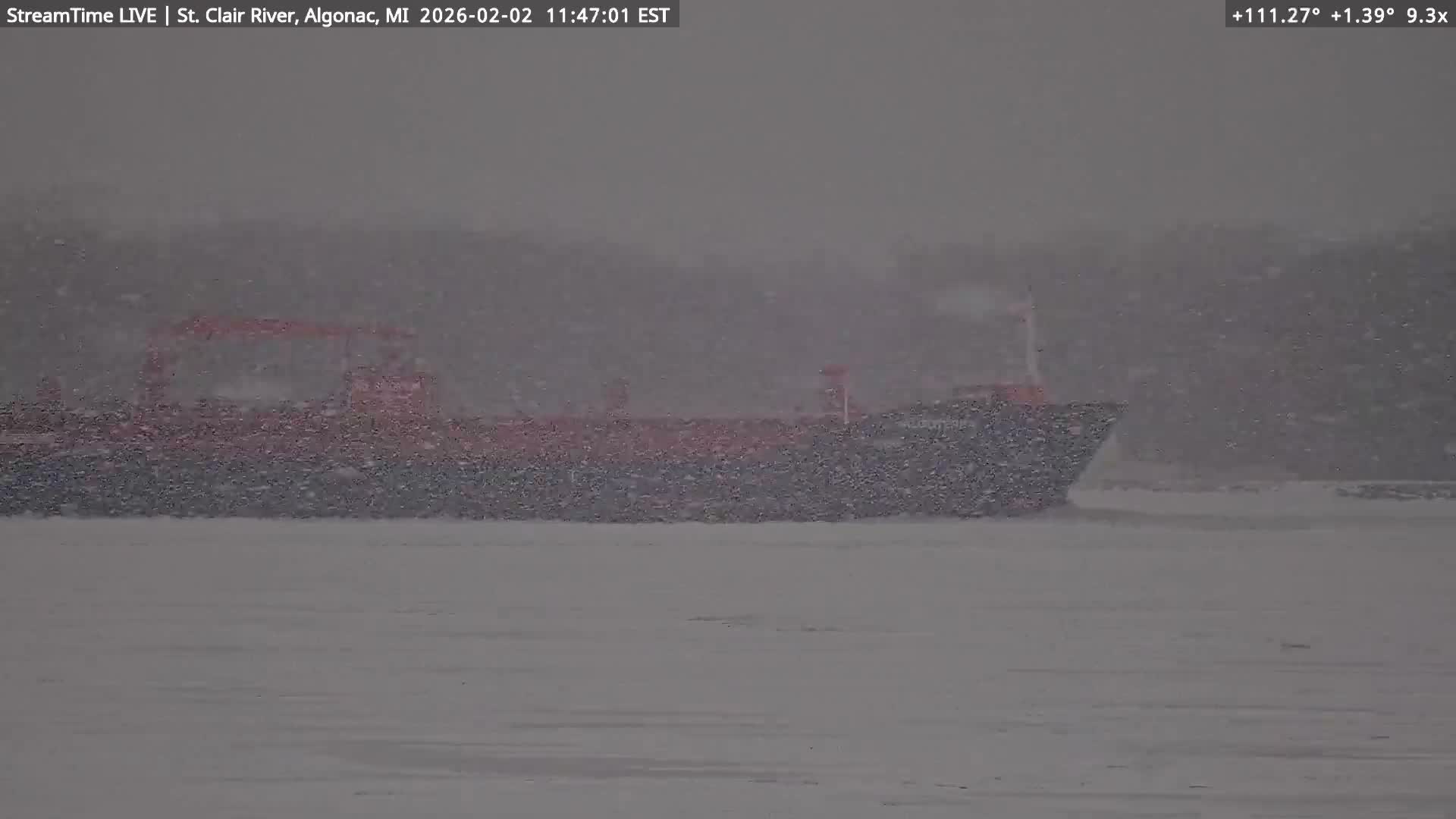 Algonac Village & St. Clair River & USA - Canada Border View Live Cam - Algonac, St. Clair, Michigan, USA