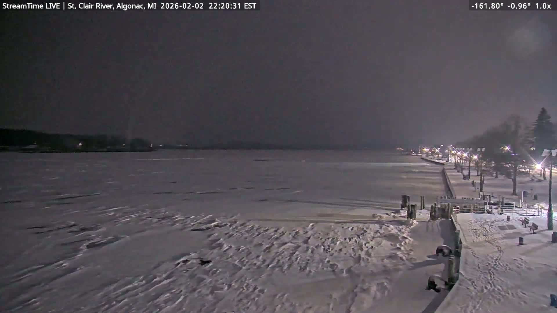 Algonac Village & St. Clair River & USA - Canada Border View Live Cam - Algonac, St. Clair, Michigan, USA