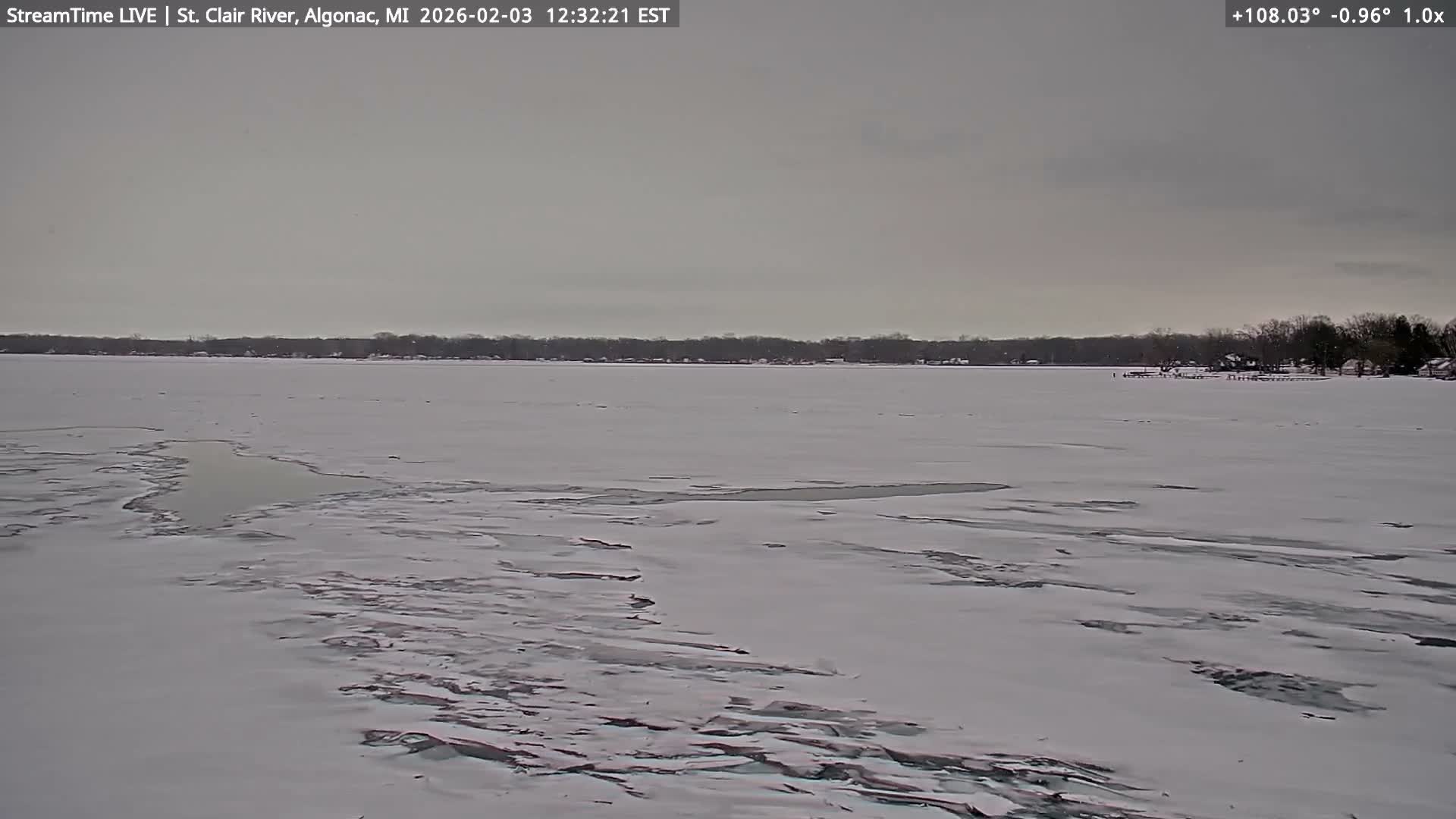 Algonac Village & St. Clair River & USA - Canada Border View Live Cam - Algonac, St. Clair, Michigan, USA
