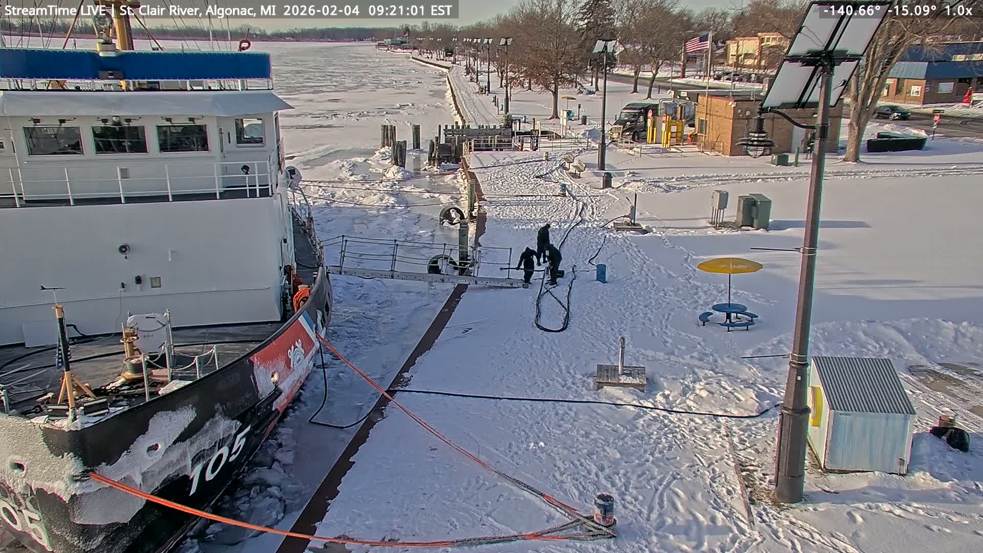 Algonac Village & St. Clair River & USA - Canada Border View Live Cam - Algonac, St. Clair, Michigan, USA