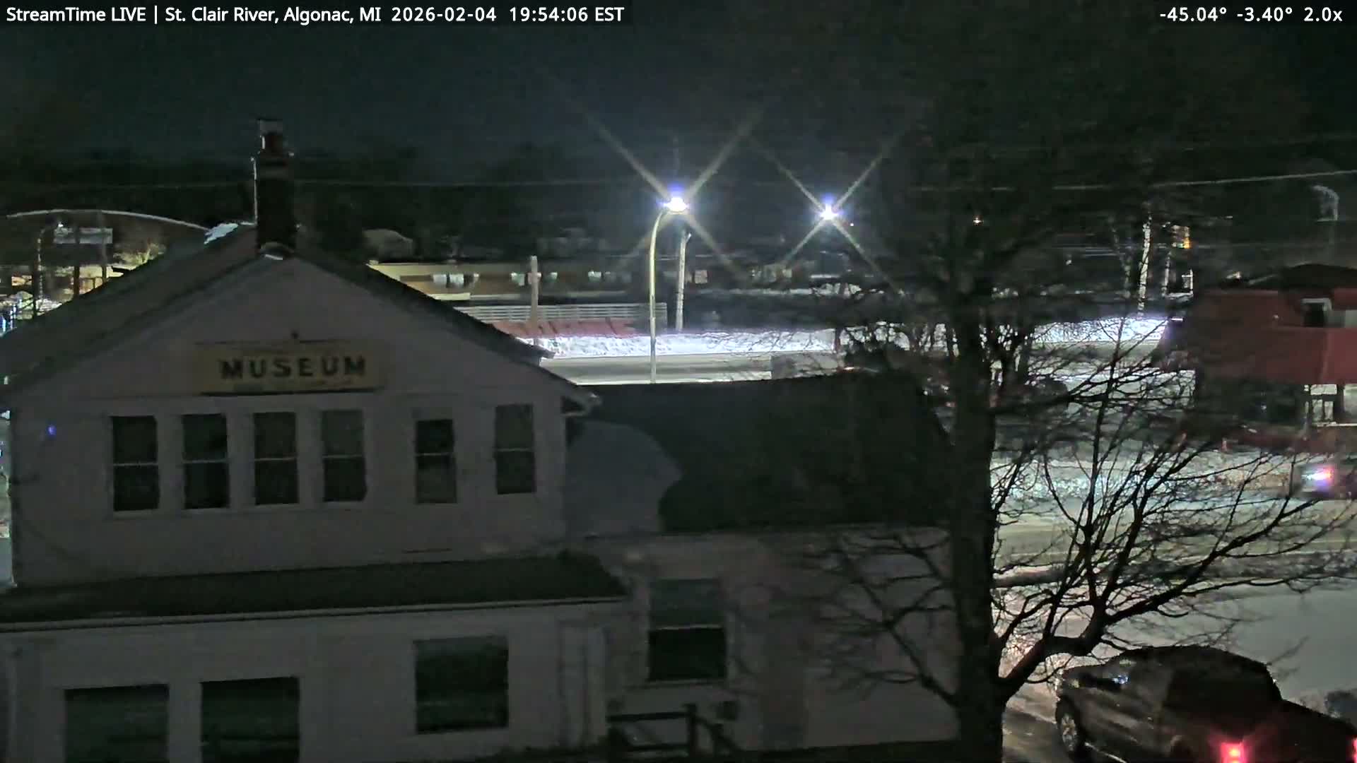 Algonac Village & St. Clair River & USA - Canada Border View Live Cam - Algonac, St. Clair, Michigan, USA