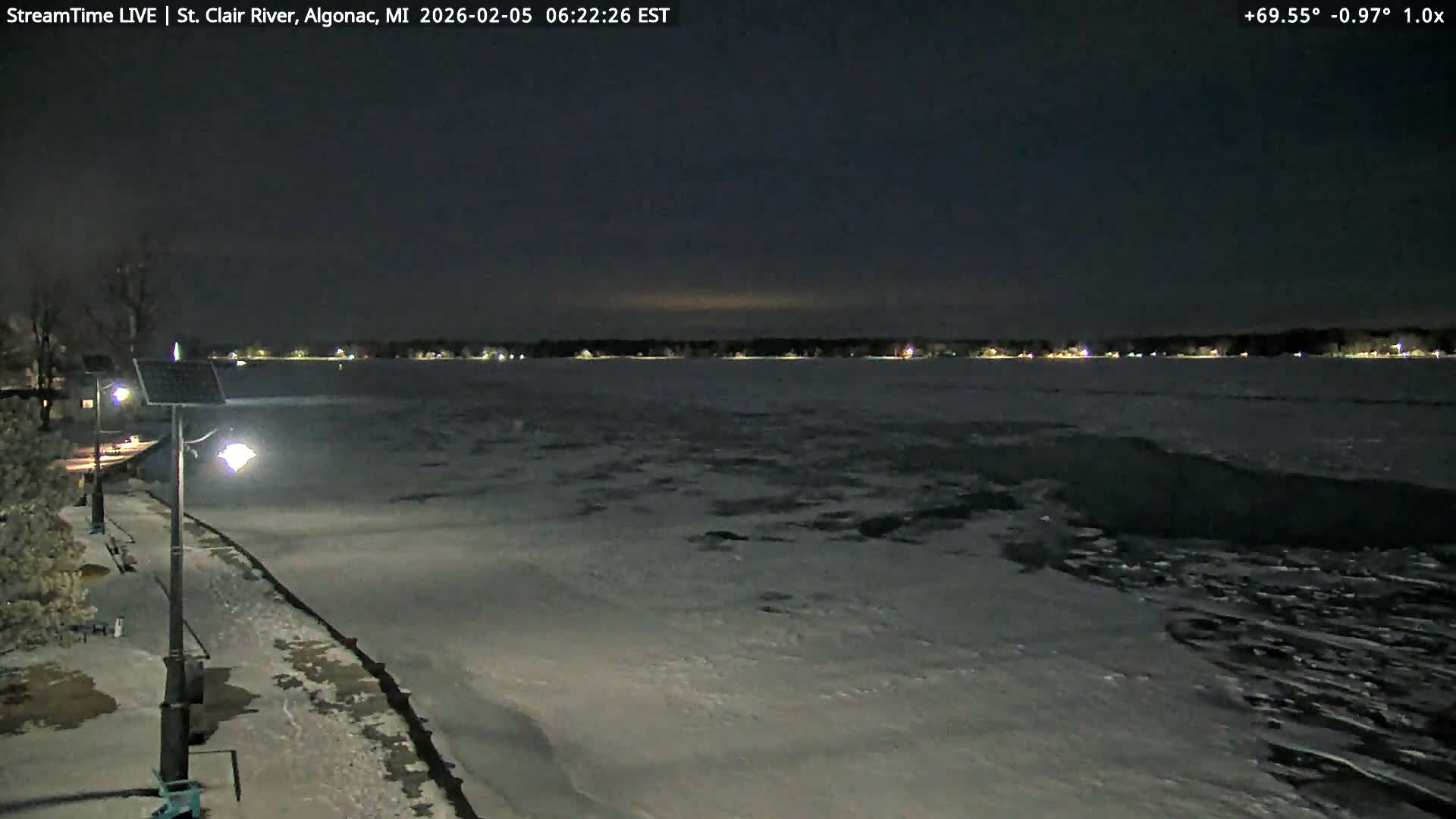 Algonac Village & St. Clair River & USA - Canada Border View Live Cam - Algonac, St. Clair, Michigan, USA