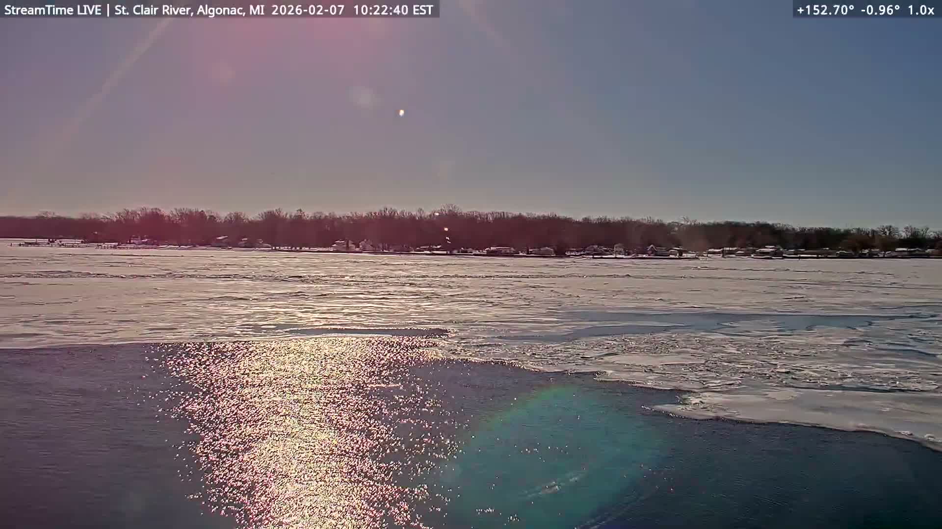 Algonac Village & St. Clair River & USA - Canada Border View Live Cam - Algonac, St. Clair, Michigan, USA