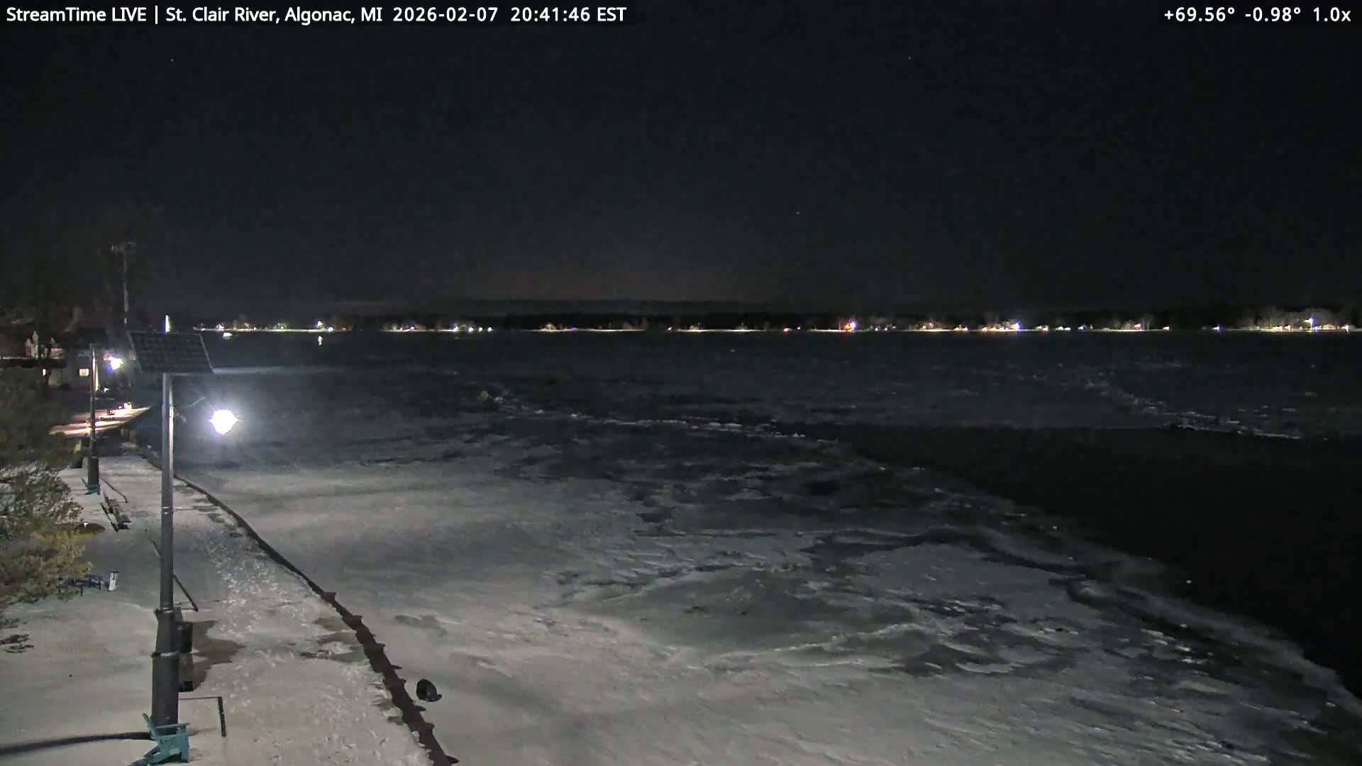 Algonac Village & St. Clair River & USA - Canada Border View Live Cam - Algonac, St. Clair, Michigan, USA