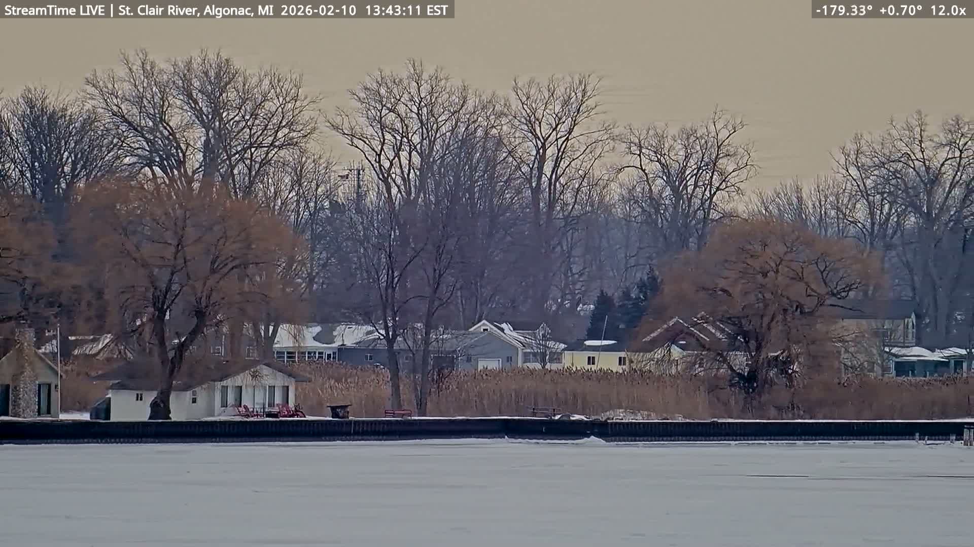Algonac Village & St. Clair River & USA - Canada Border View Live Cam - Algonac, St. Clair, Michigan, USA