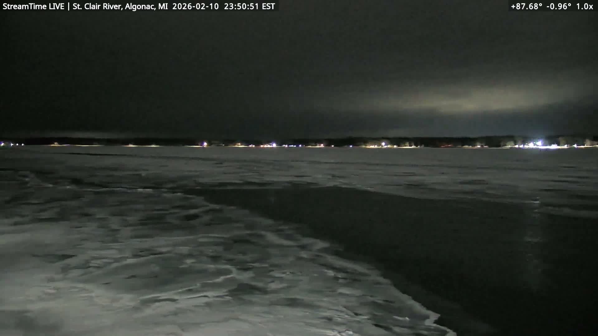 Algonac Village & St. Clair River & USA - Canada Border View Live Cam - Algonac, St. Clair, Michigan, USA