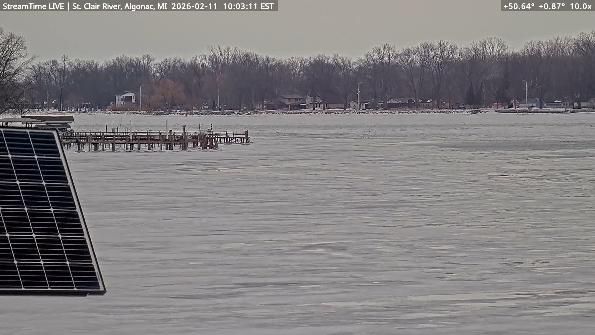 Algonac Village & St. Clair River & USA - Canada Border View Live Cam - Algonac, St. Clair, Michigan, USA