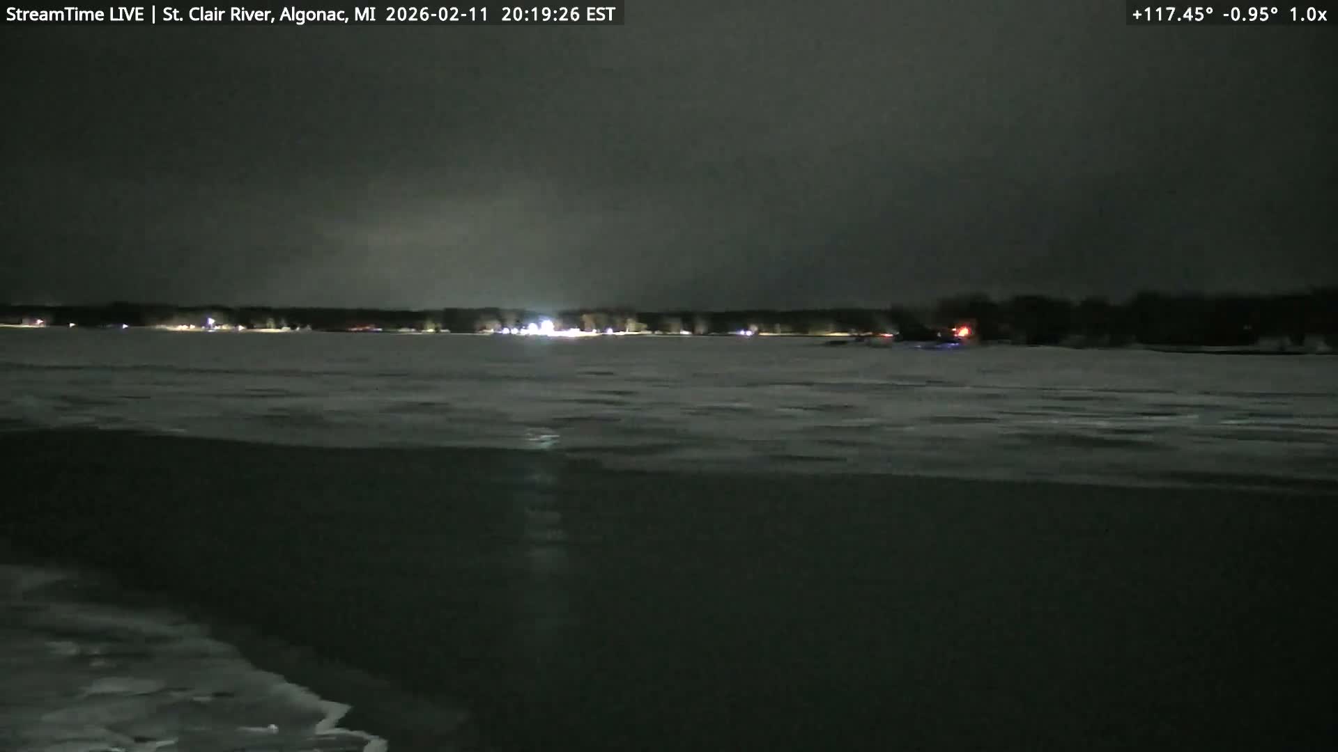 Algonac Village & St. Clair River & USA - Canada Border View Live Cam - Algonac, St. Clair, Michigan, USA