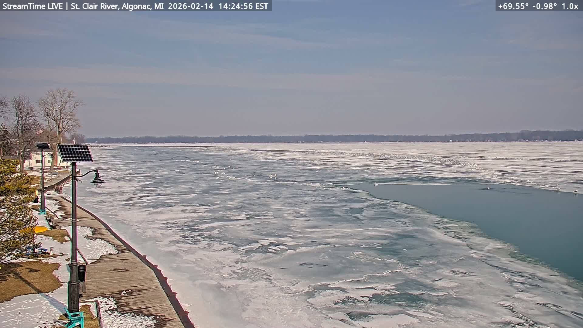 Algonac Village & St. Clair River & USA - Canada Border View Live Cam - Algonac, St. Clair, Michigan, USA