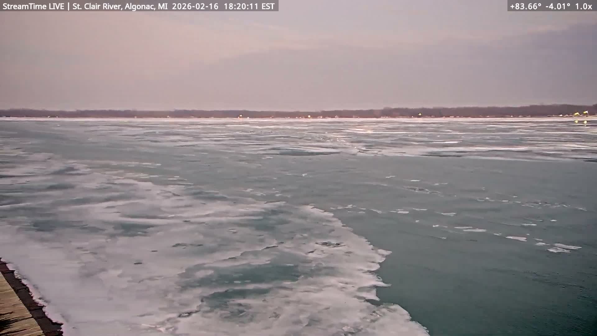 Algonac Village & St. Clair River & USA - Canada Border View Live Cam - Algonac, St. Clair, Michigan, USA