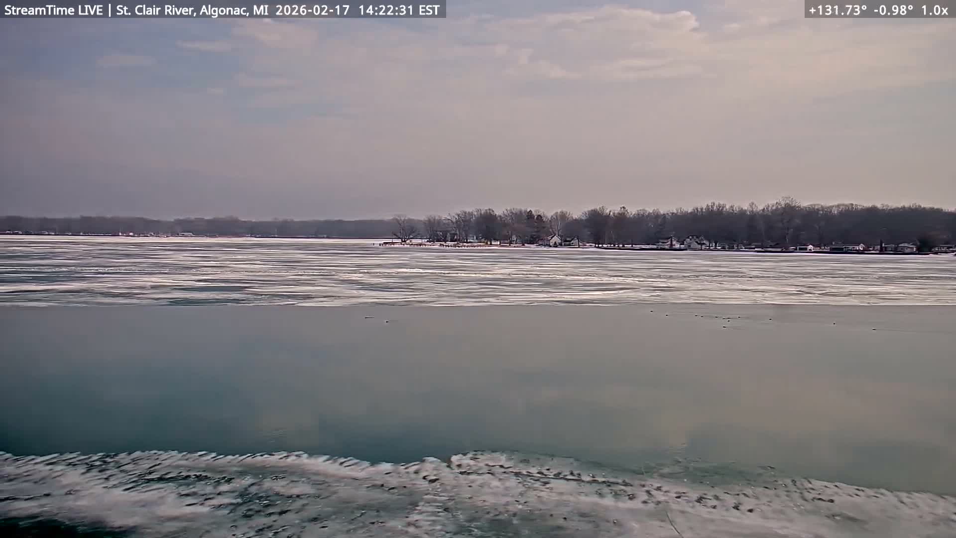Algonac Village & St. Clair River & USA - Canada Border View Live Cam - Algonac, St. Clair, Michigan, USA