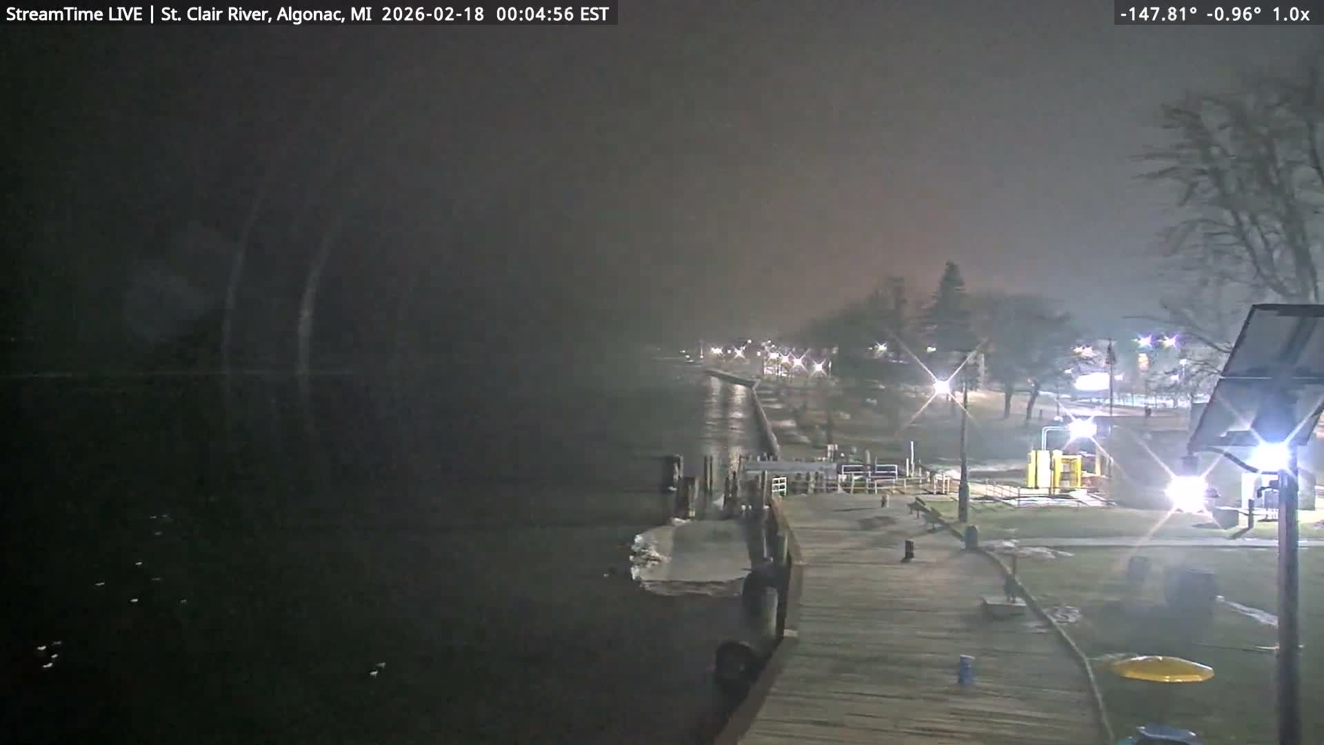 Algonac Village & St. Clair River & USA - Canada Border View Live Cam - Algonac, St. Clair, Michigan, USA