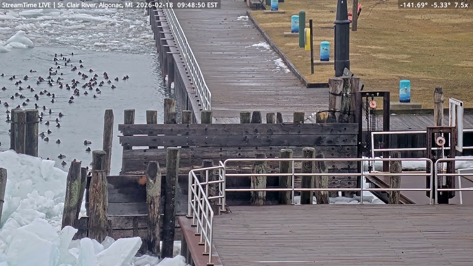 Algonac Village & St. Clair River & USA - Canada Border View Live Cam - Algonac, St. Clair, Michigan, USA