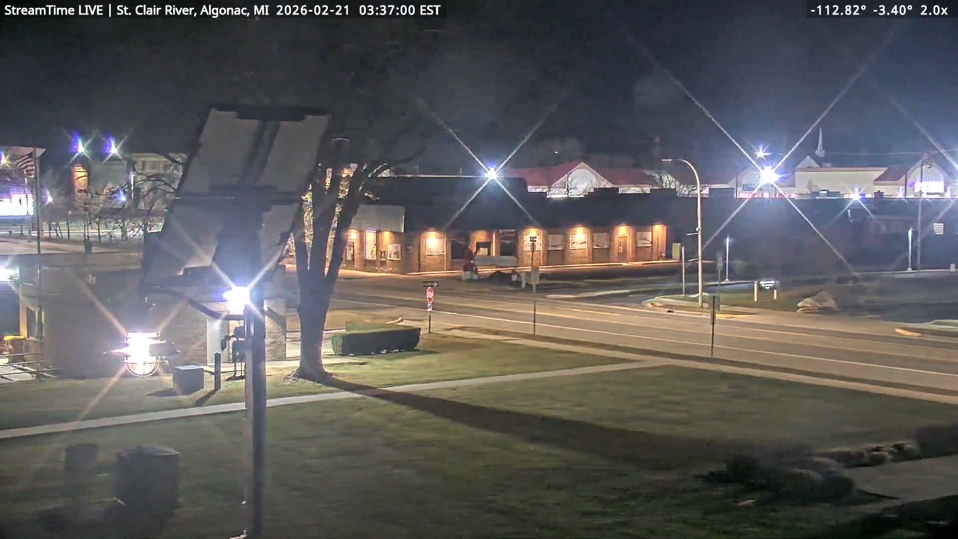 Algonac Village & St. Clair River & USA - Canada Border View Live Cam - Algonac, St. Clair, Michigan, USA