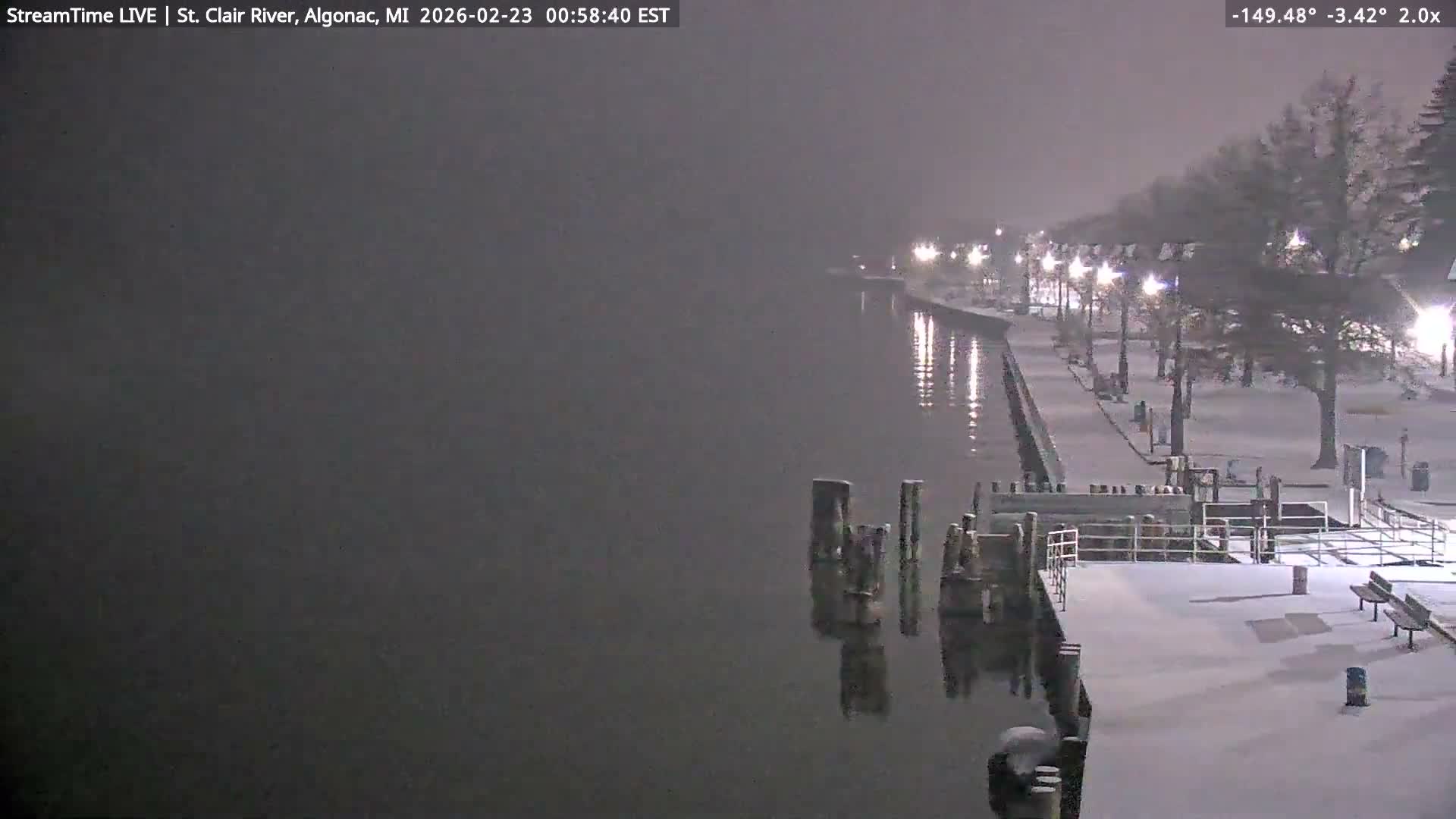 Algonac Village & St. Clair River & USA - Canada Border View Live Cam - Algonac, St. Clair, Michigan, USA