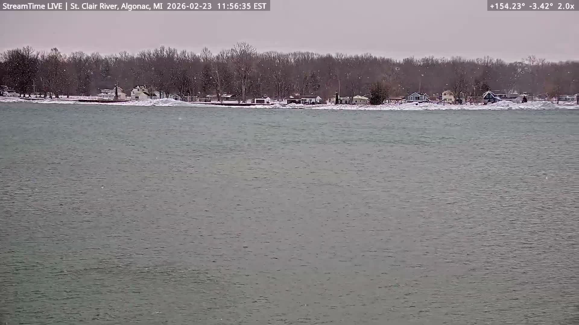 Algonac Village & St. Clair River & USA - Canada Border View Live Cam - Algonac, St. Clair, Michigan, USA