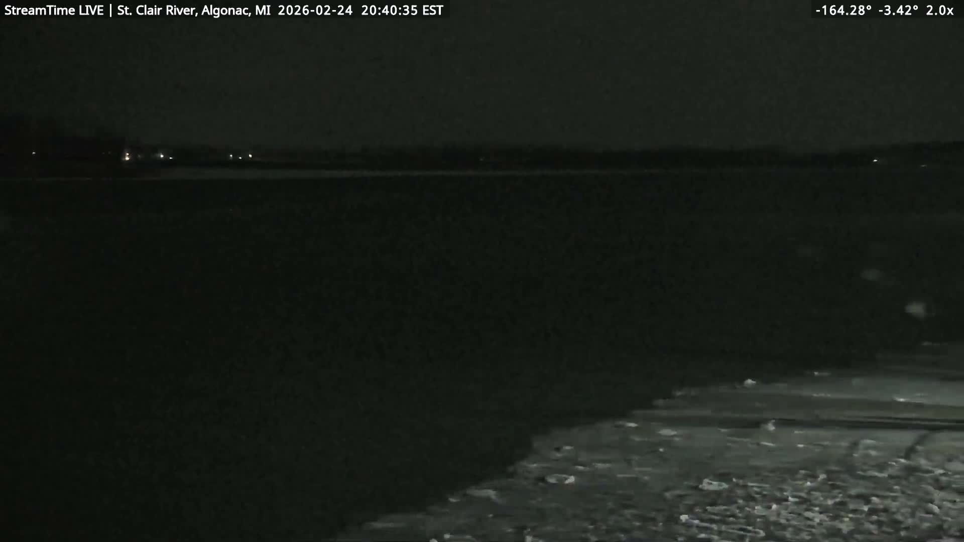 Algonac Village & St. Clair River & USA - Canada Border View Live Cam - Algonac, St. Clair, Michigan, USA