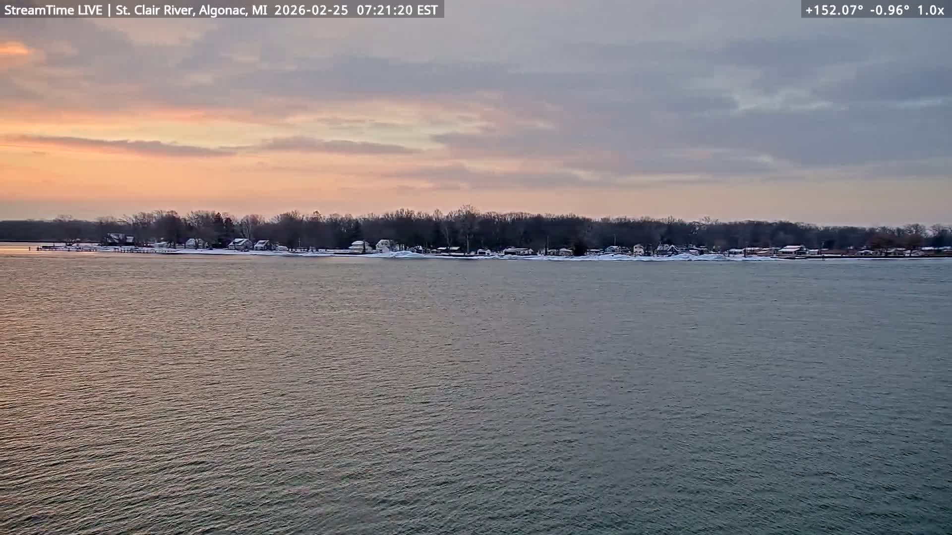 Algonac Village & St. Clair River & USA - Canada Border View Live Cam - Algonac, St. Clair, Michigan, USA