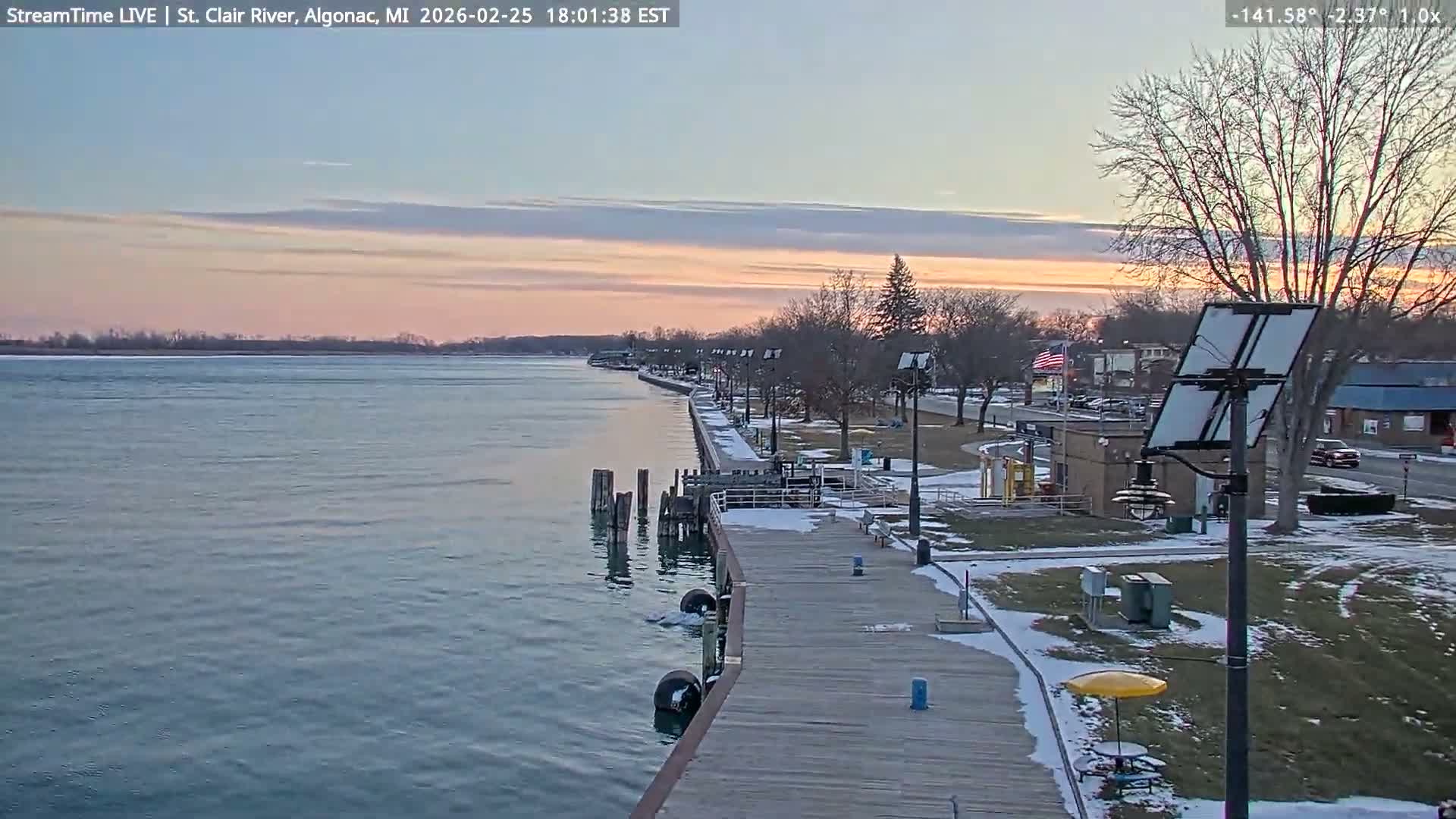 Algonac Village & St. Clair River & USA - Canada Border View Live Cam - Algonac, St. Clair, Michigan, USA