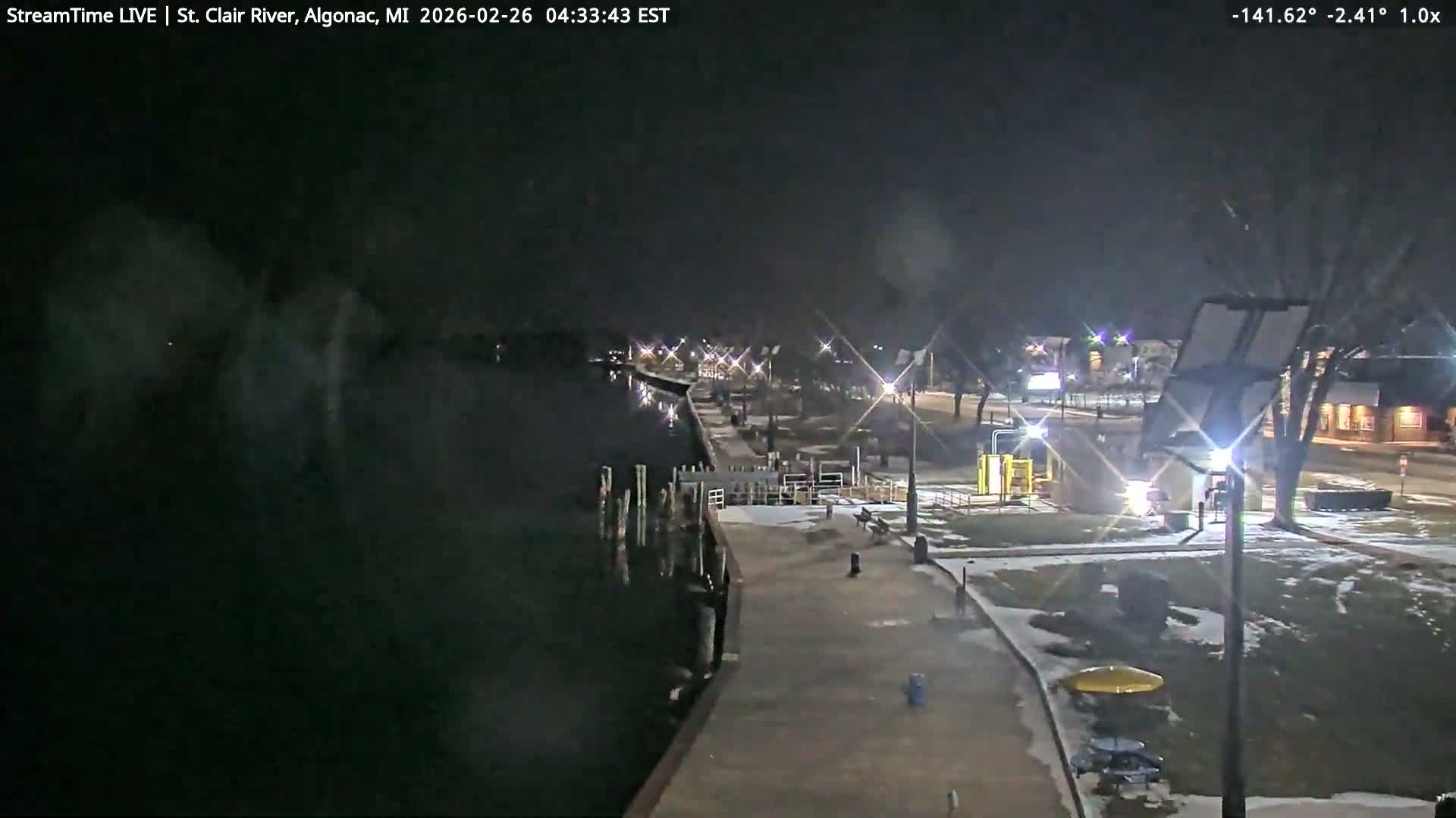 Algonac Village & St. Clair River & USA - Canada Border View Live Cam - Algonac, St. Clair, Michigan, USA