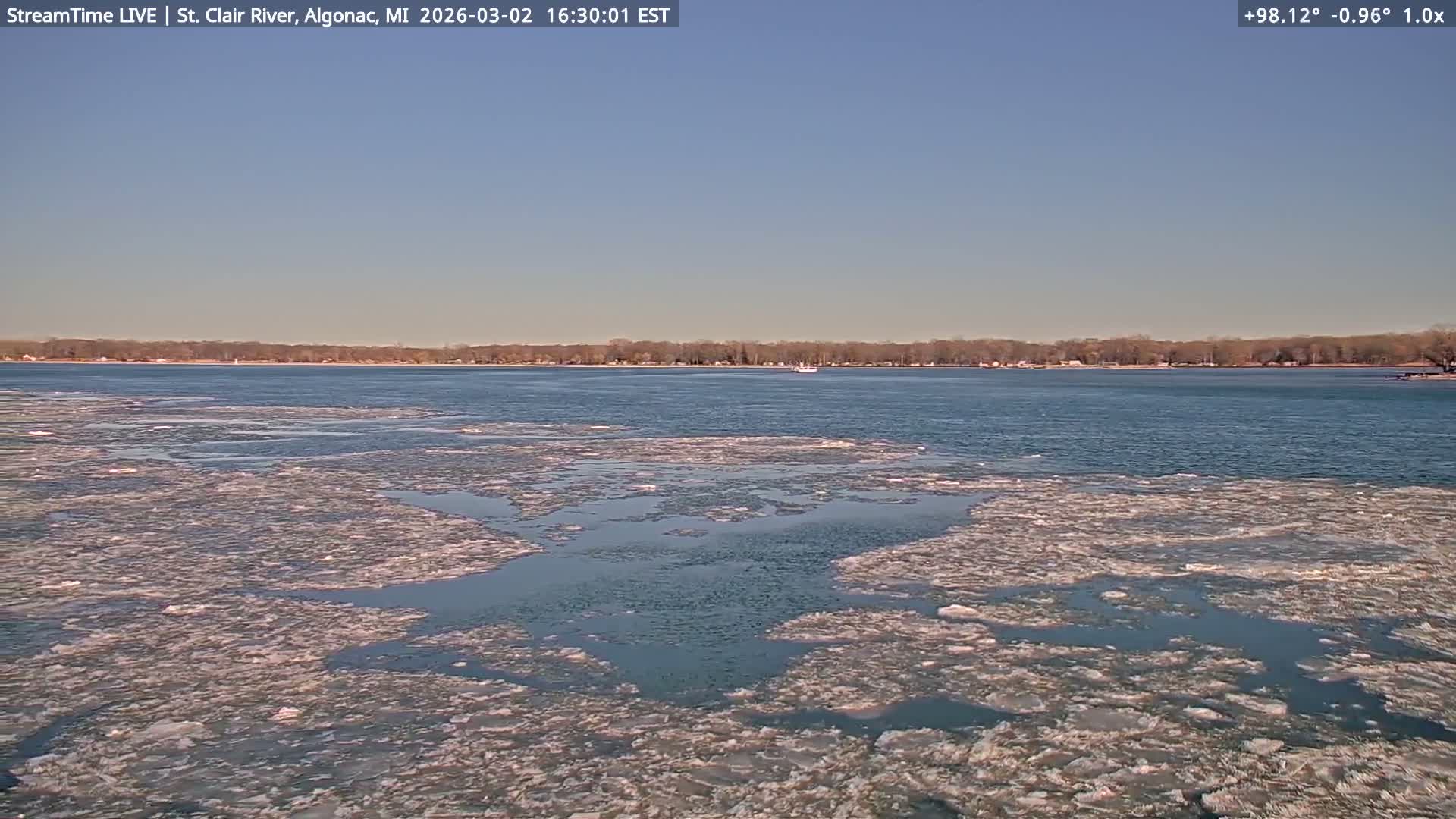 Algonac Village & St. Clair River & USA - Canada Border View Live Cam - Algonac, St. Clair, Michigan, USA