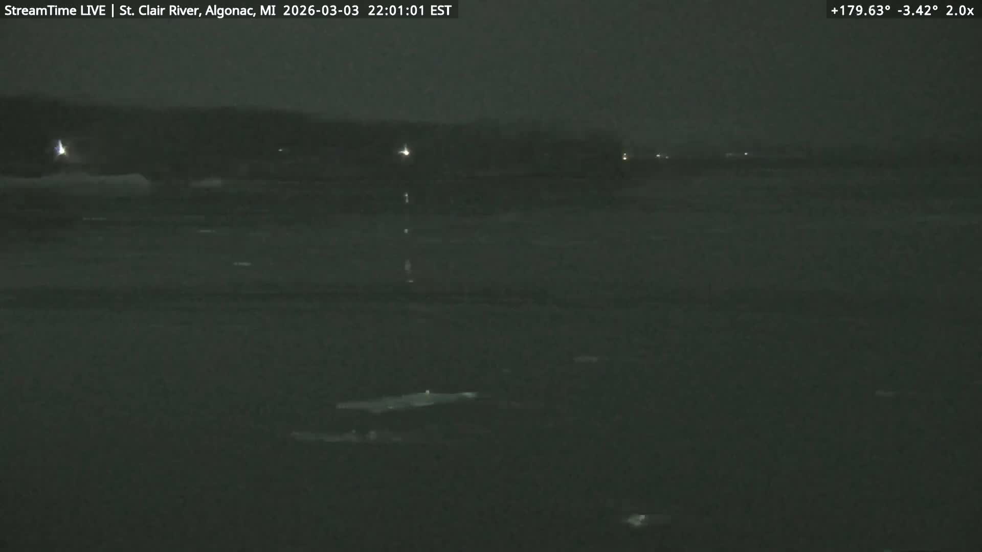 Algonac Village & St. Clair River & USA - Canada Border View Live Cam - Algonac, St. Clair, Michigan, USA