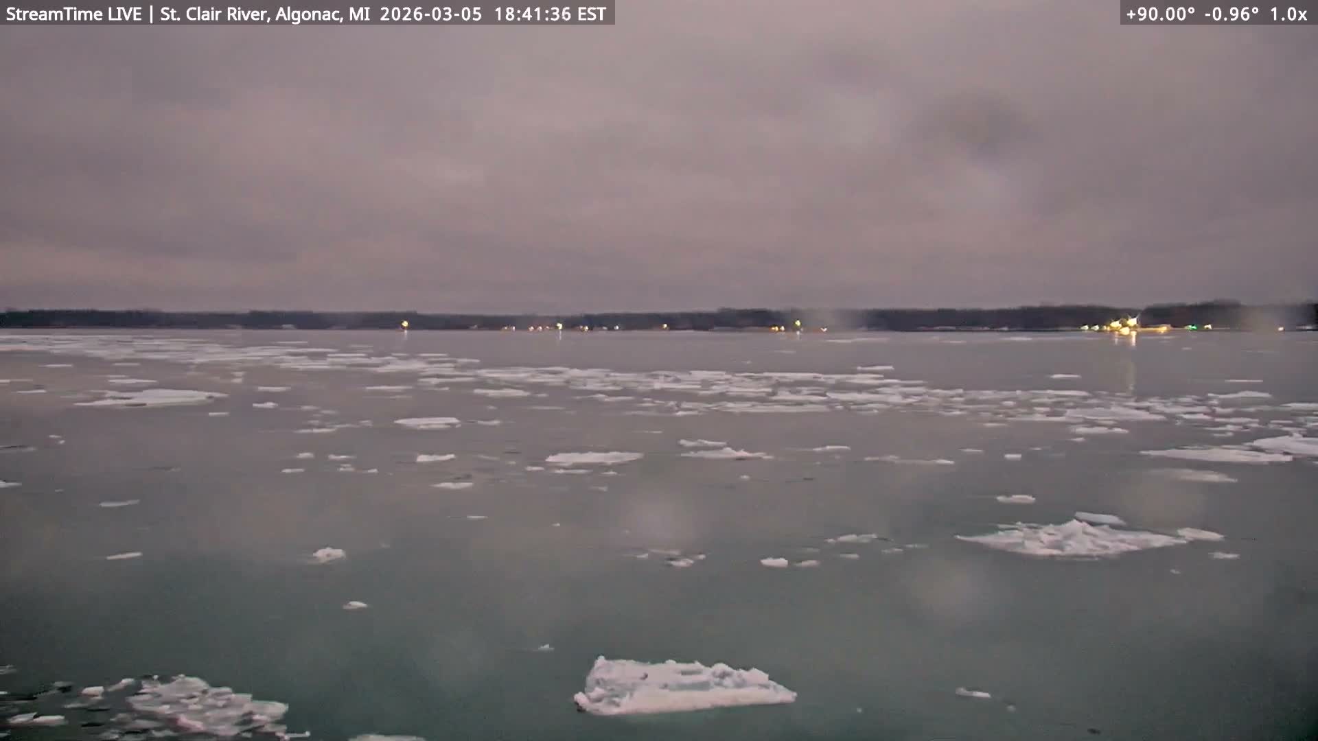 Algonac Village & St. Clair River & USA - Canada Border View Live Cam - Algonac, St. Clair, Michigan, USA
