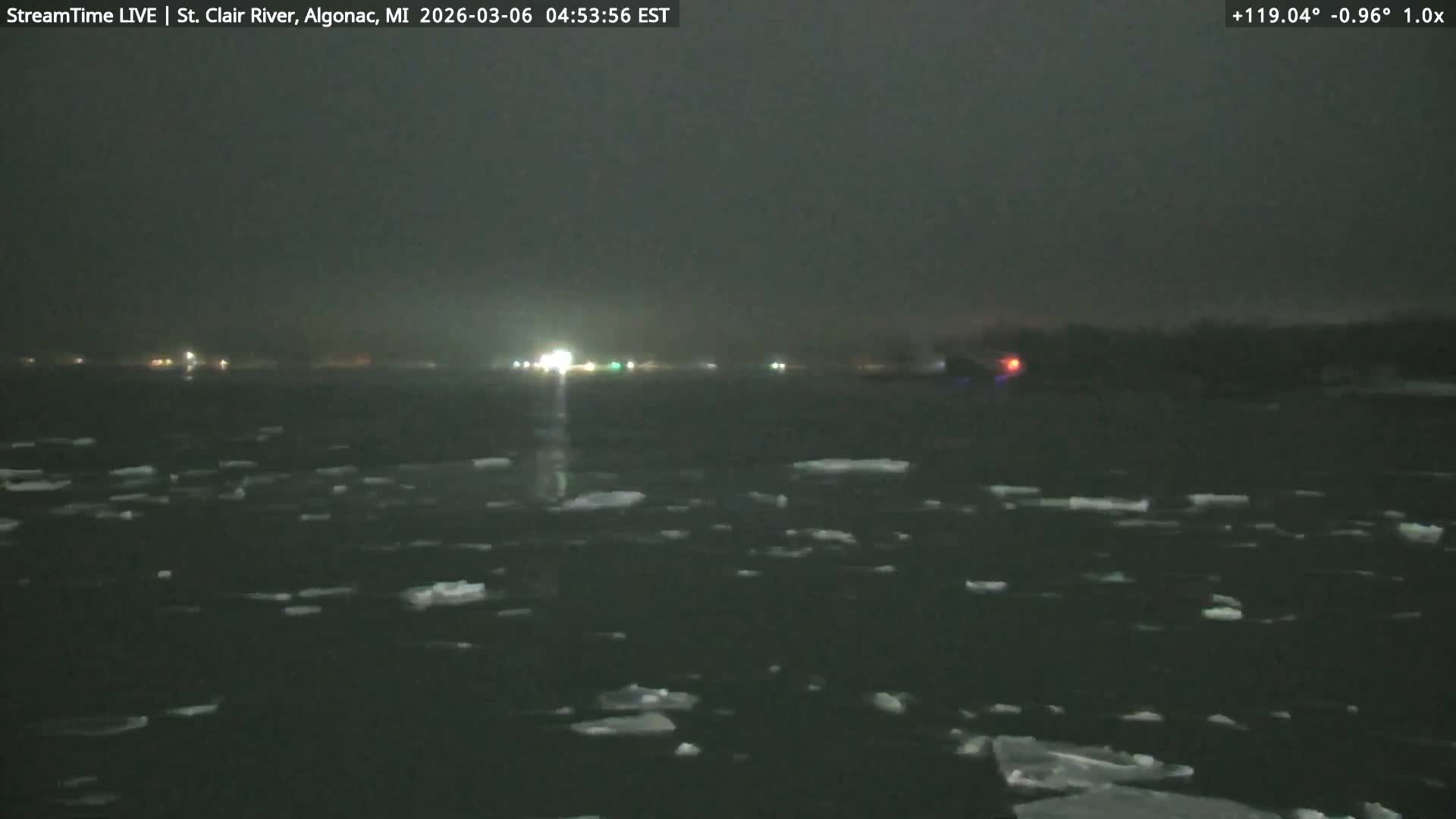 Algonac Village & St. Clair River & USA - Canada Border View Live Cam - Algonac, St. Clair, Michigan, USA