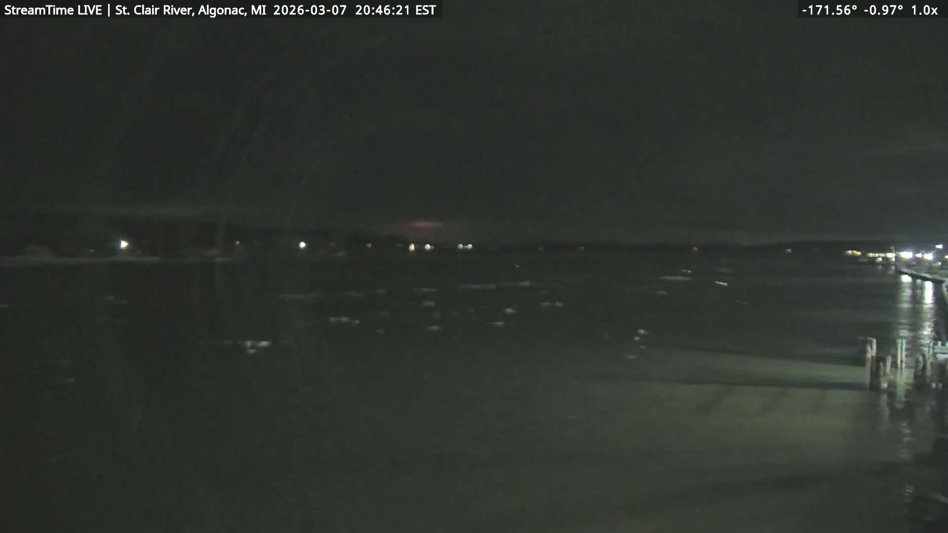 Algonac Village & St. Clair River & USA - Canada Border View Live Cam - Algonac, St. Clair, Michigan, USA