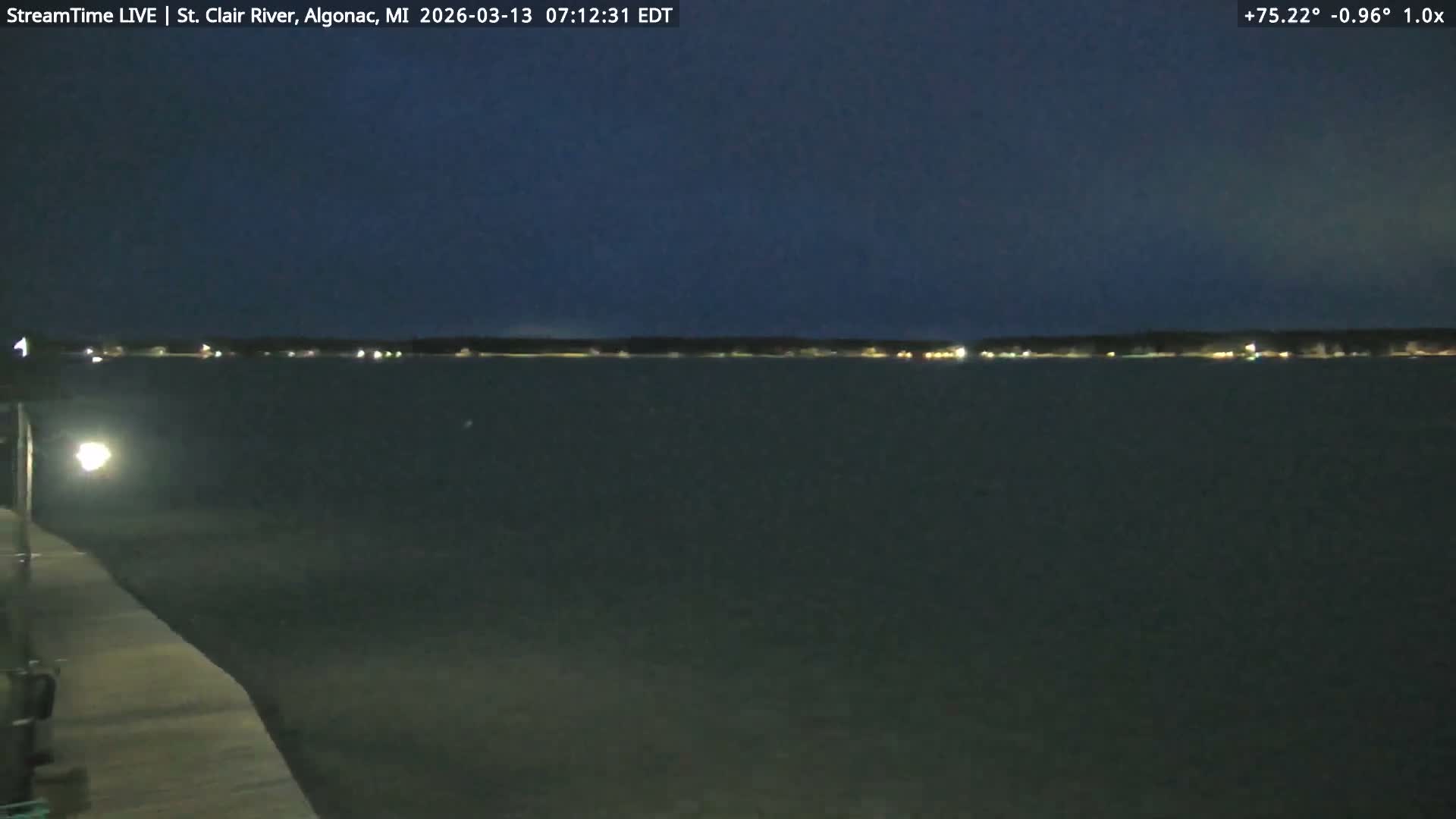 Algonac Village & St. Clair River & USA - Canada Border View Live Cam - Algonac, St. Clair, Michigan, USA
