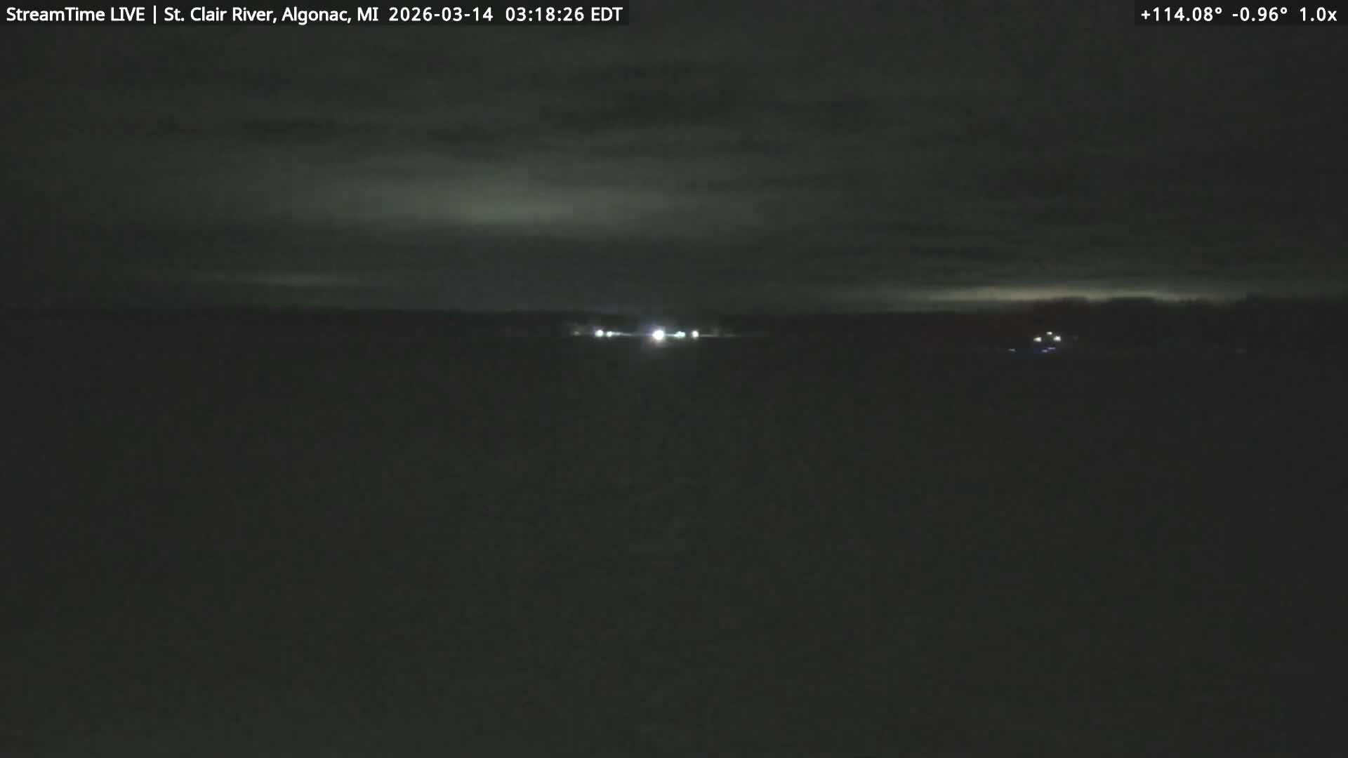 Algonac Village & St. Clair River & USA - Canada Border View Live Cam - Algonac, St. Clair, Michigan, USA