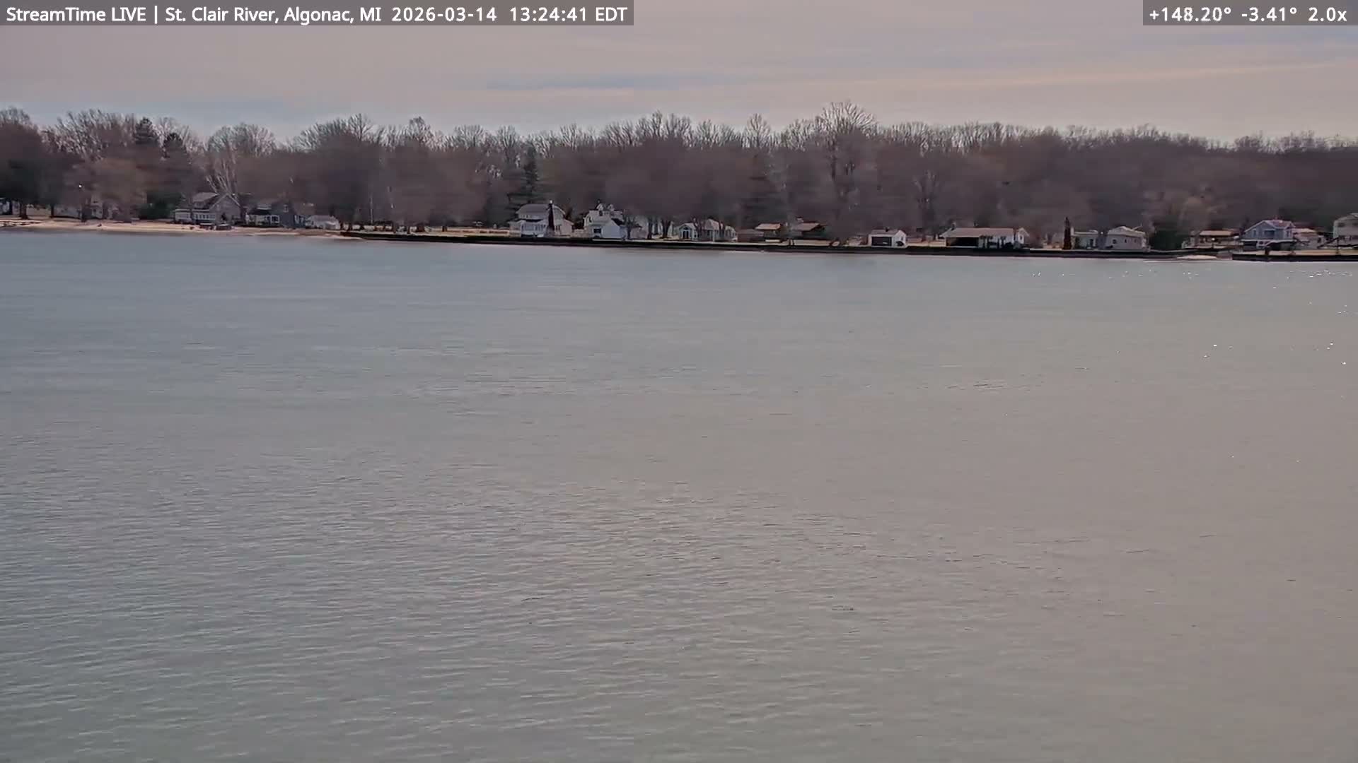 Algonac Village & St. Clair River & USA - Canada Border View Live Cam - Algonac, St. Clair, Michigan, USA