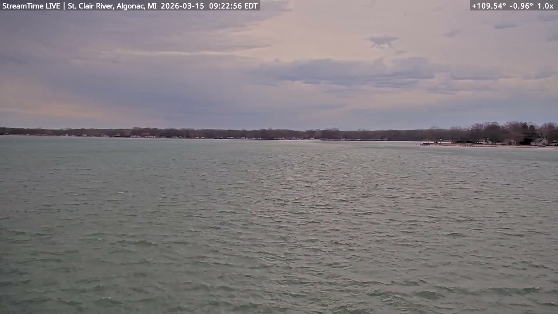 Algonac Village & St. Clair River & USA - Canada Border View Live Cam - Algonac, St. Clair, Michigan, USA