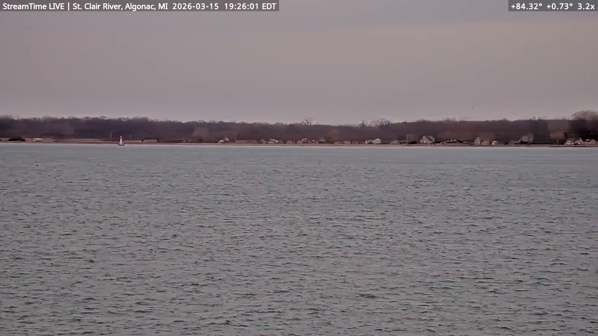 Algonac Village & St. Clair River & USA - Canada Border View Live Cam - Algonac, St. Clair, Michigan, USA