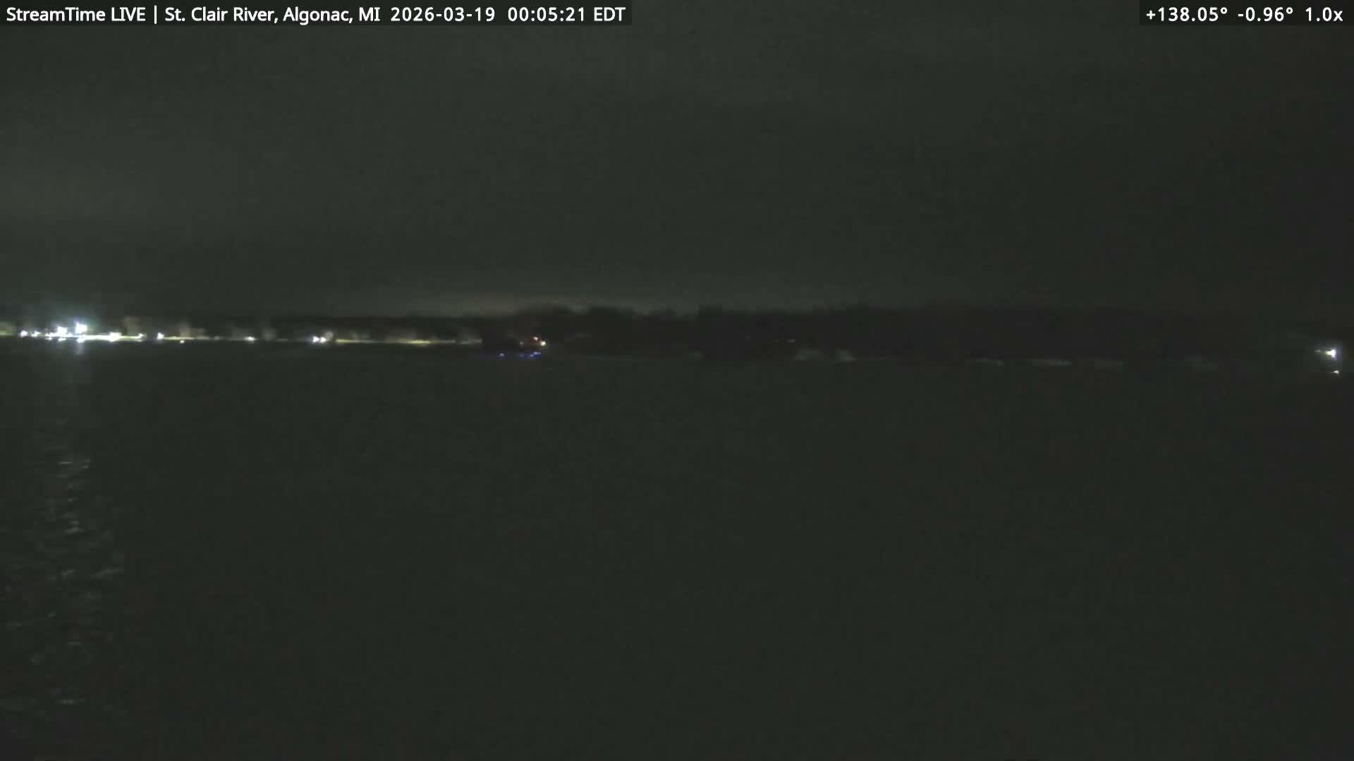 Algonac Village & St. Clair River & USA - Canada Border View Live Cam - Algonac, St. Clair, Michigan, USA