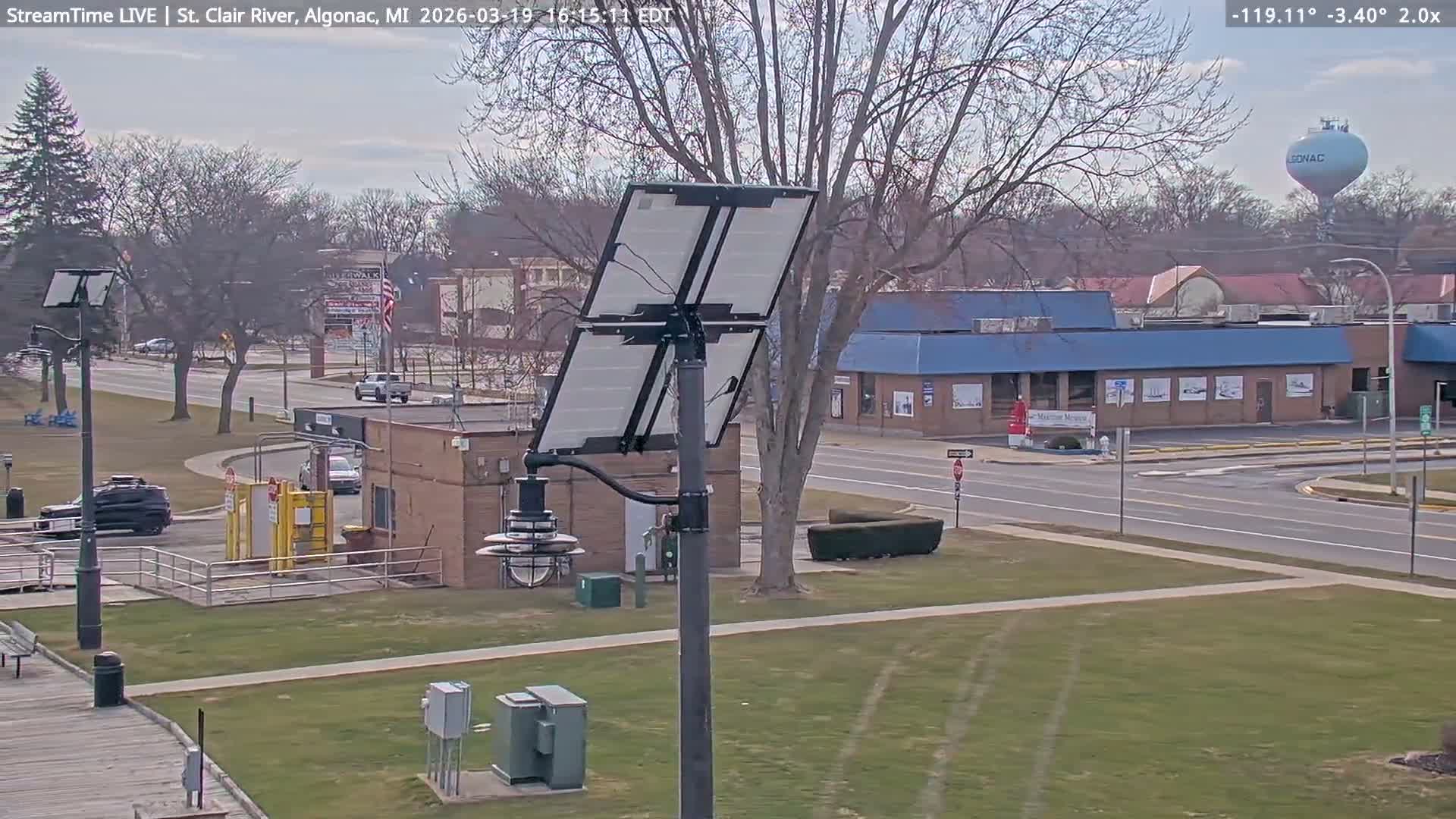 Algonac Village & St. Clair River & USA - Canada Border View Live Cam - Algonac, St. Clair, Michigan, USA
