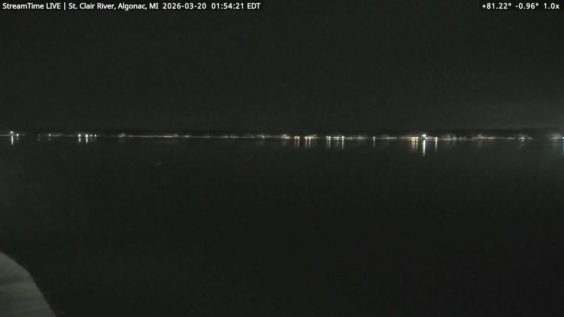 Algonac Village & St. Clair River & USA - Canada Border View Live Cam - Algonac, St. Clair, Michigan, USA