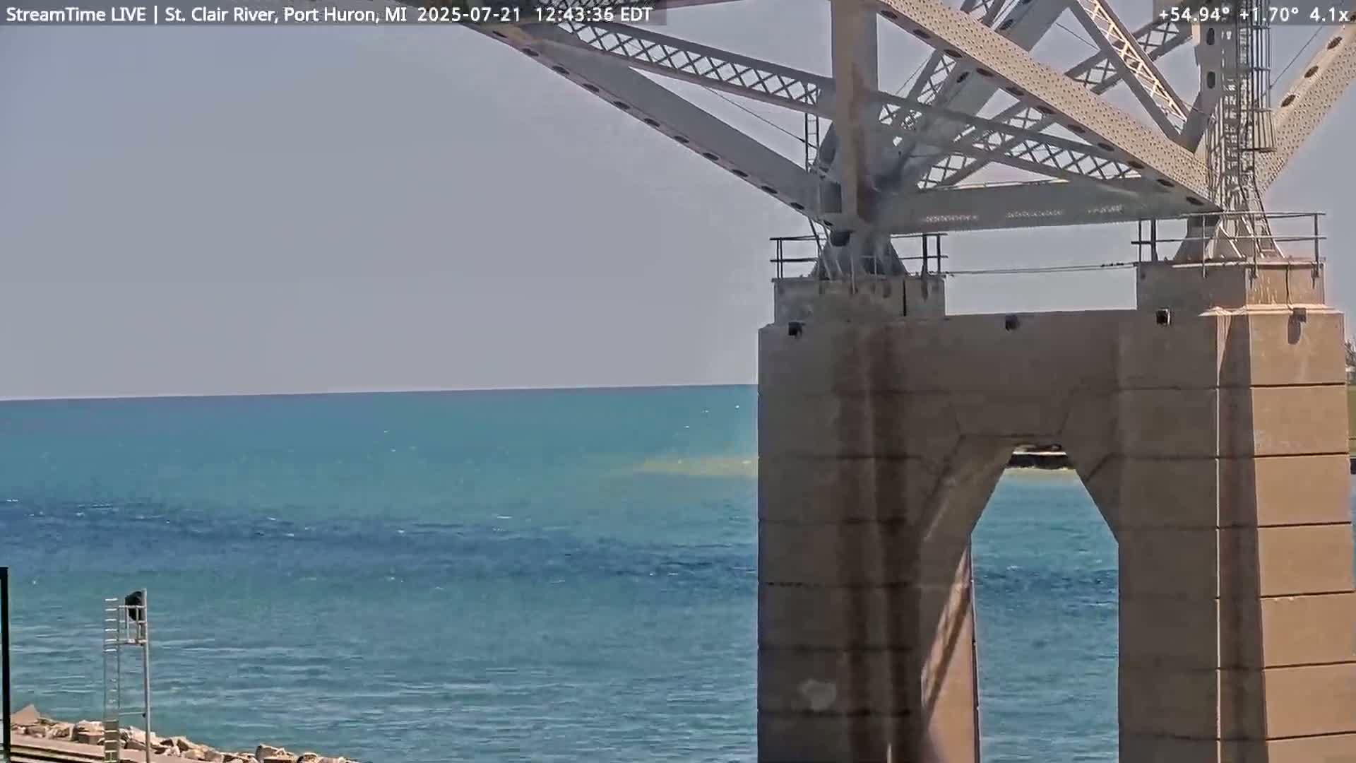 USA-Canada Border Blue Water Bridge, Port Huron USA & Sarnia / Point Edward Ontario, Canada View from St. Clair River - Port Huron, St. Clair, Michigan, USA