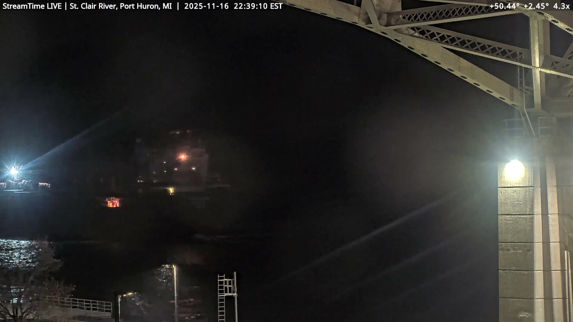 USA-Canada Border Blue Water Bridge, Port Huron USA & Sarnia / Point Edward Ontario, Canada View from St. Clair River - Port Huron, St. Clair, Michigan, USA