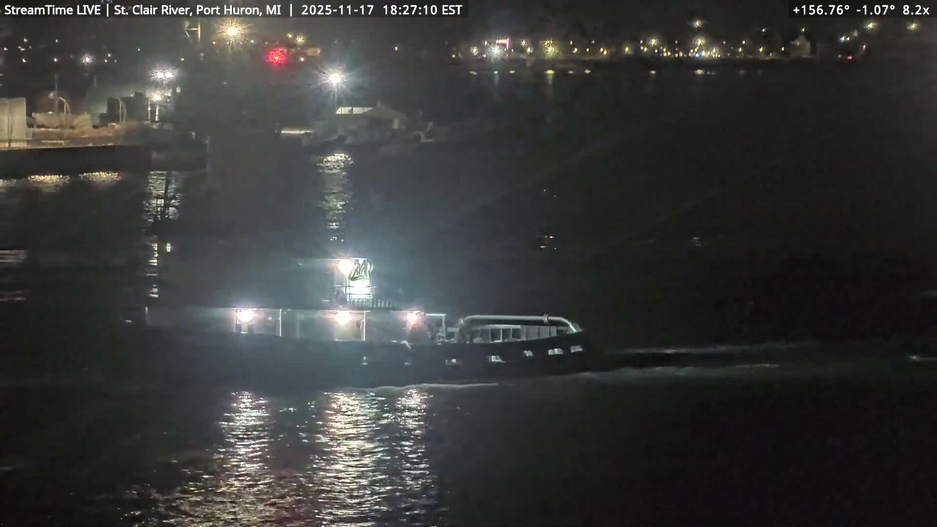 USA-Canada Border Blue Water Bridge, Port Huron USA & Sarnia / Point Edward Ontario, Canada View from St. Clair River - Port Huron, St. Clair, Michigan, USA