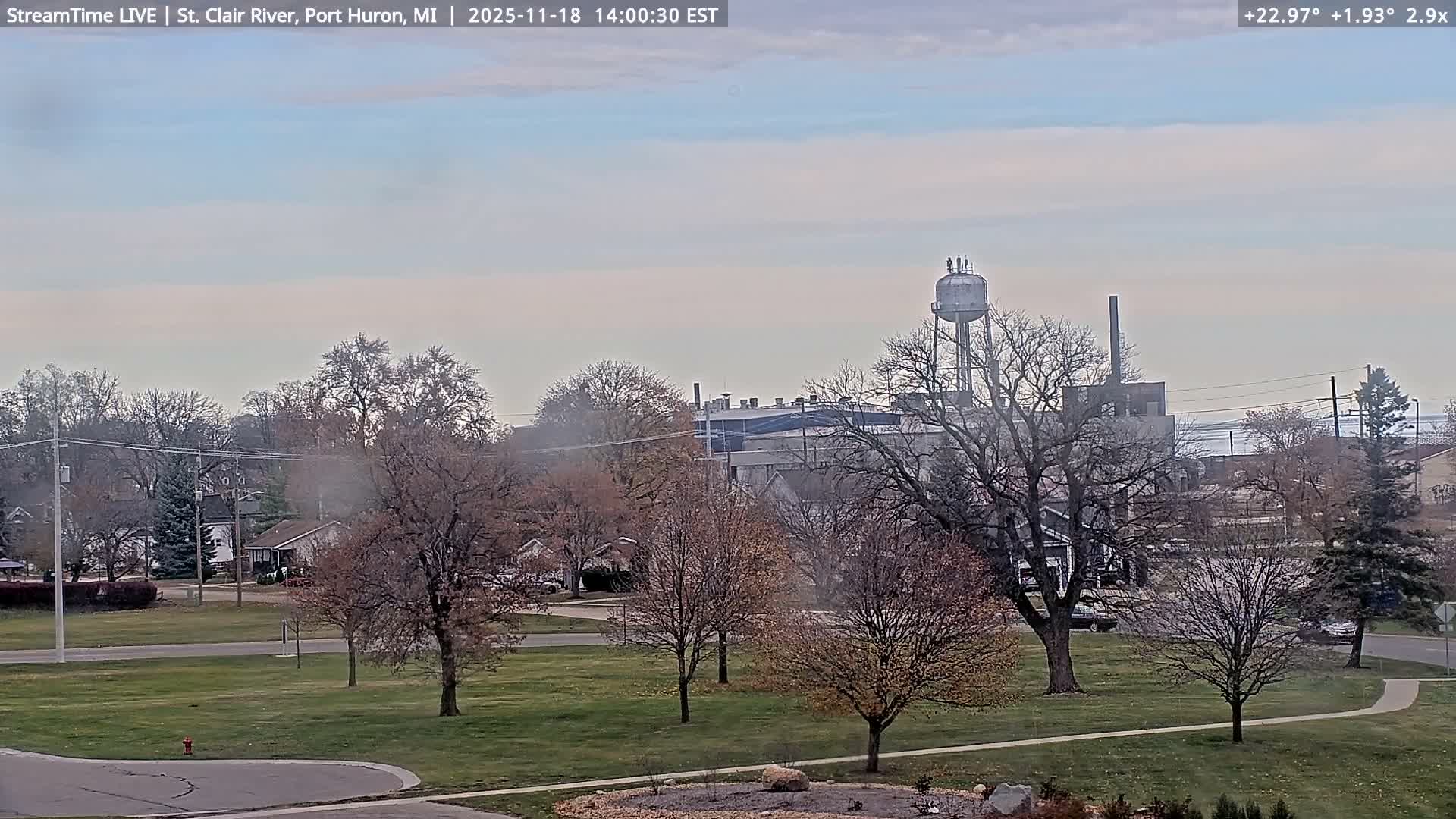 USA-Canada Border Blue Water Bridge, Port Huron USA & Sarnia / Point Edward Ontario, Canada View from St. Clair River - Port Huron, St. Clair, Michigan, USA