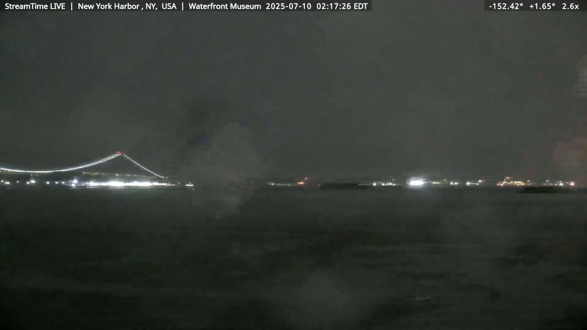 New York City Silhouette& Statue of Liberty View  from New York Bay Live Cam - Brooklyn, New York City, New York, USA