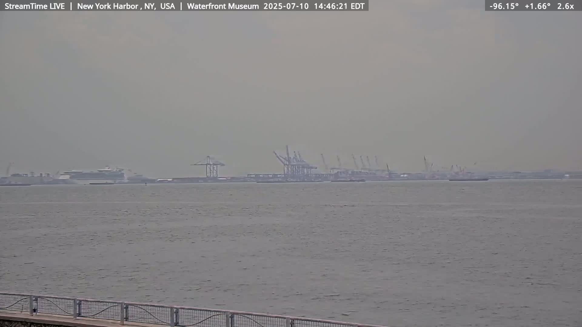 New York City Silhouette& Statue of Liberty View  from New York Bay Live Cam - Brooklyn, New York City, New York, USA