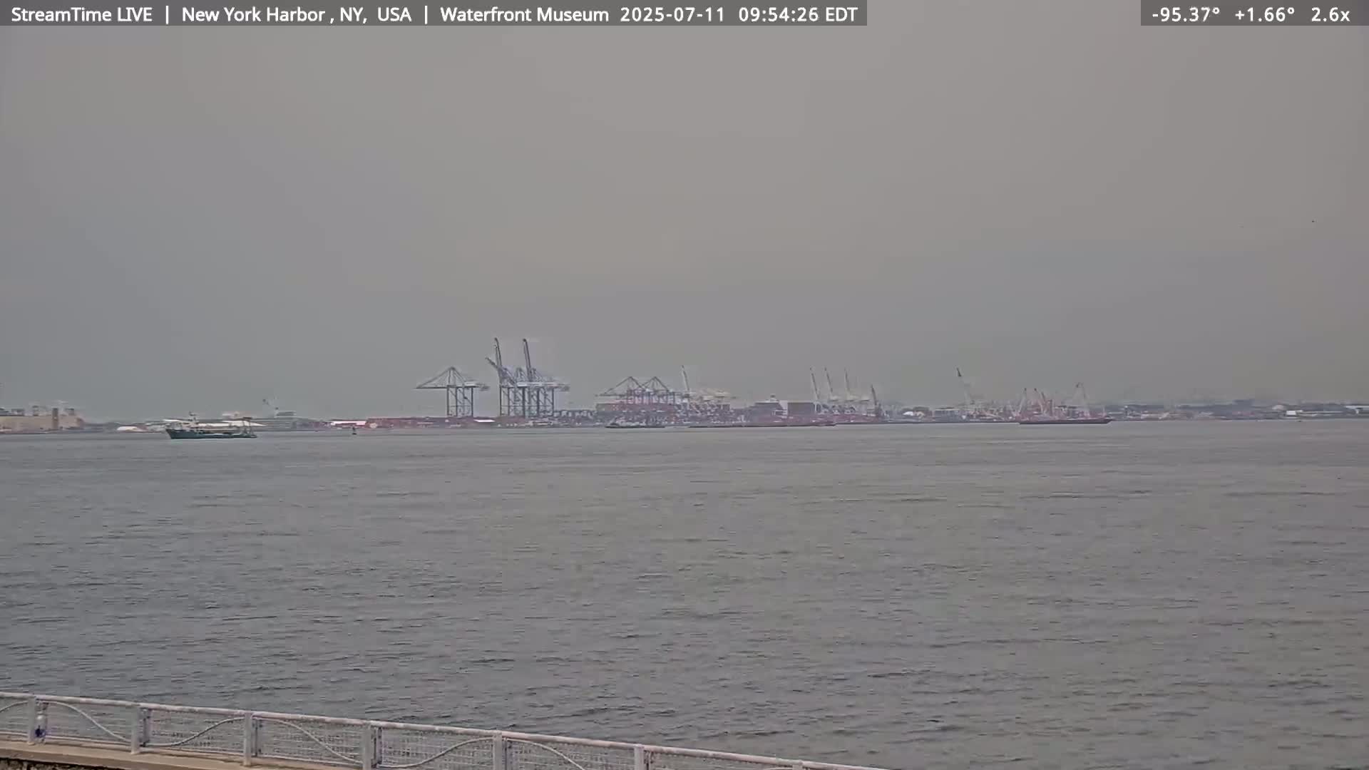 New York City Silhouette& Statue of Liberty View  from New York Bay Live Cam - Brooklyn, New York City, New York, USA