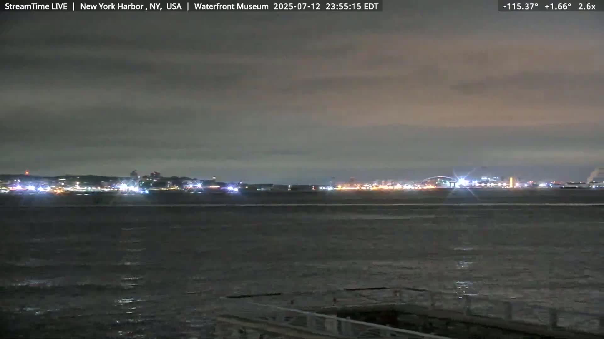 New York City Silhouette& Statue of Liberty View  from New York Bay Live Cam - Brooklyn, New York City, New York, USA