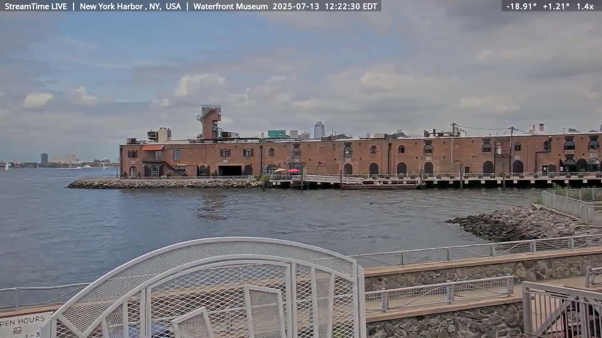 New York City Silhouette& Statue of Liberty View  from New York Bay Live Cam - Brooklyn, New York City, New York, USA