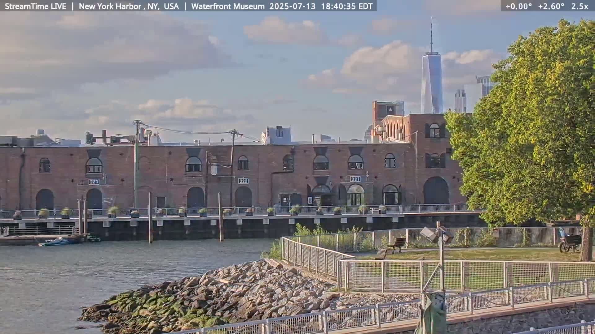 New York City Silhouette& Statue of Liberty View  from New York Bay Live Cam - Brooklyn, New York City, New York, USA